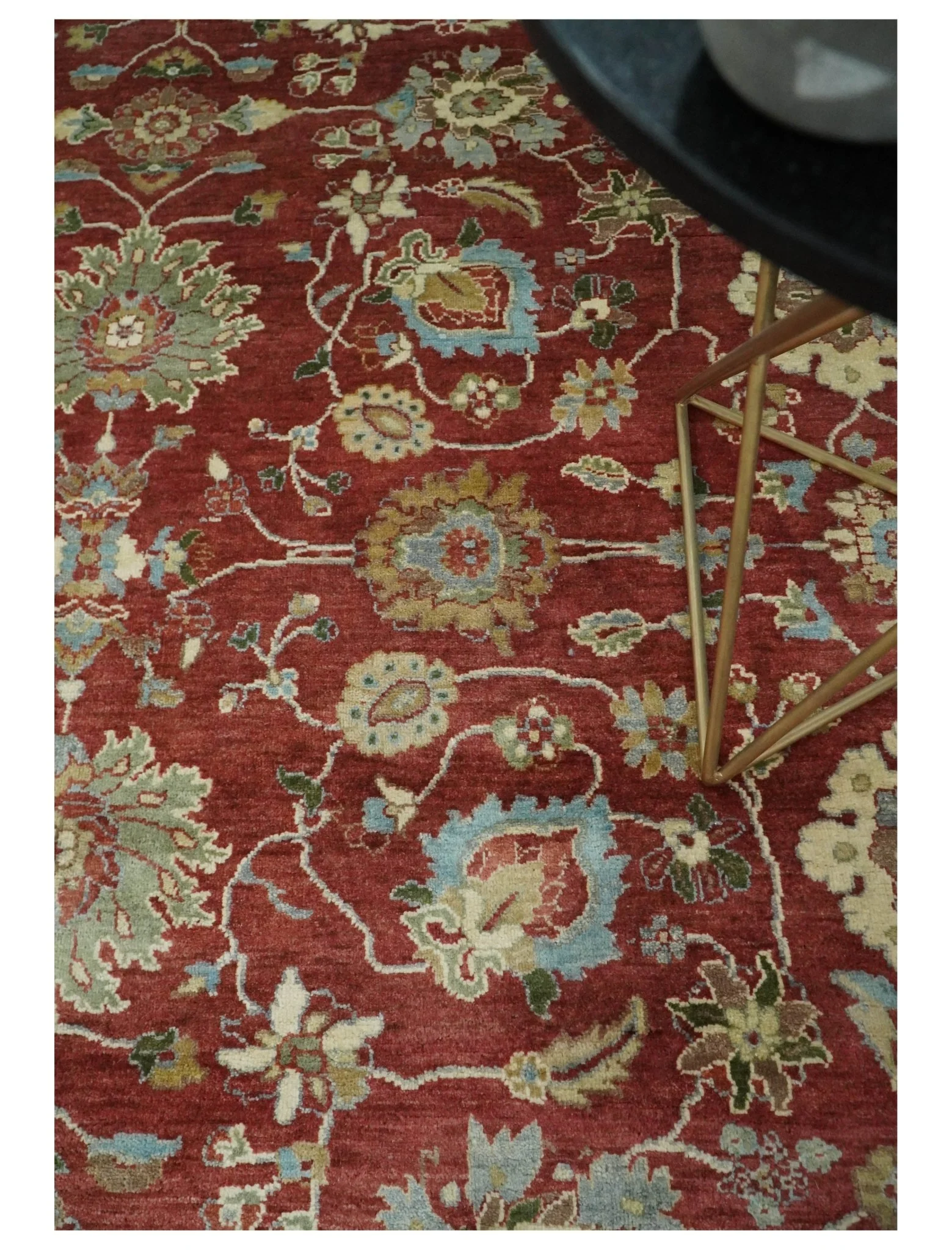 8x10 Fine Hand Knotted Rust and Ivory Traditional Vintage Persian Style Antique Wool Rug | AGR20 - Image 2