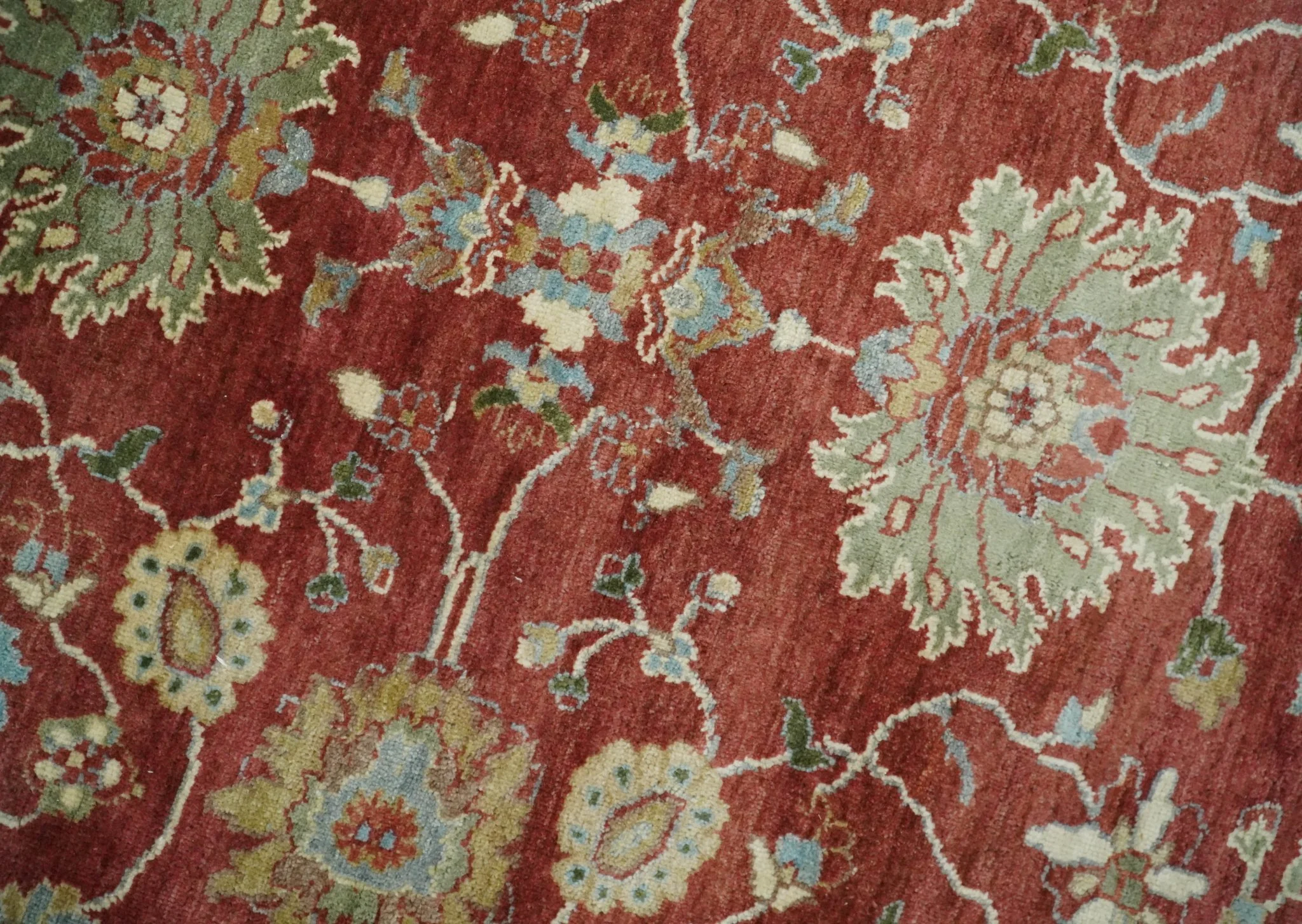 8x10 Fine Hand Knotted Rust and Ivory Traditional Vintage Persian Style Antique Wool Rug | AGR20 - Image 4
