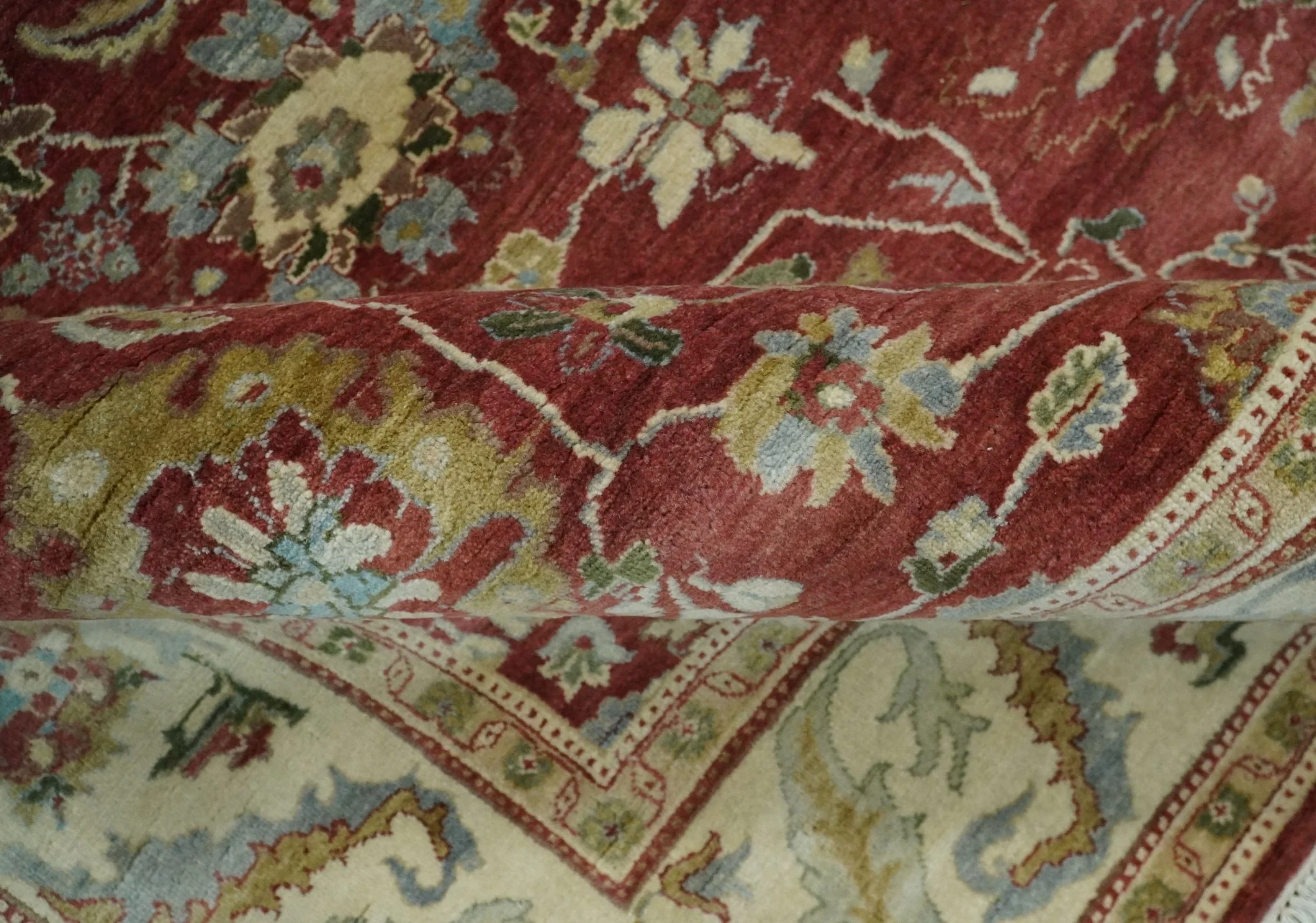 8x10 Fine Hand Knotted Rust and Ivory Traditional Vintage Persian Style Antique Wool Rug | AGR20 - Image 8