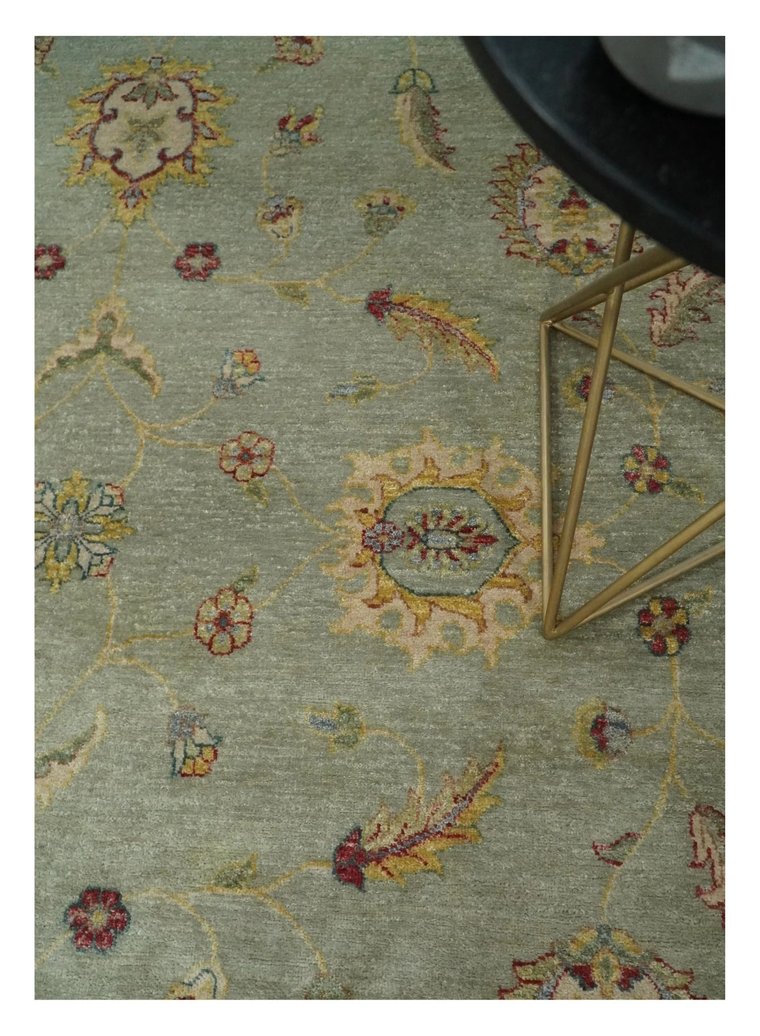 8x10 Fine Hand Knotted Silver and Black Muted Antique Traditional Vintage Persian Wool Rug | AGR45 - Image 2