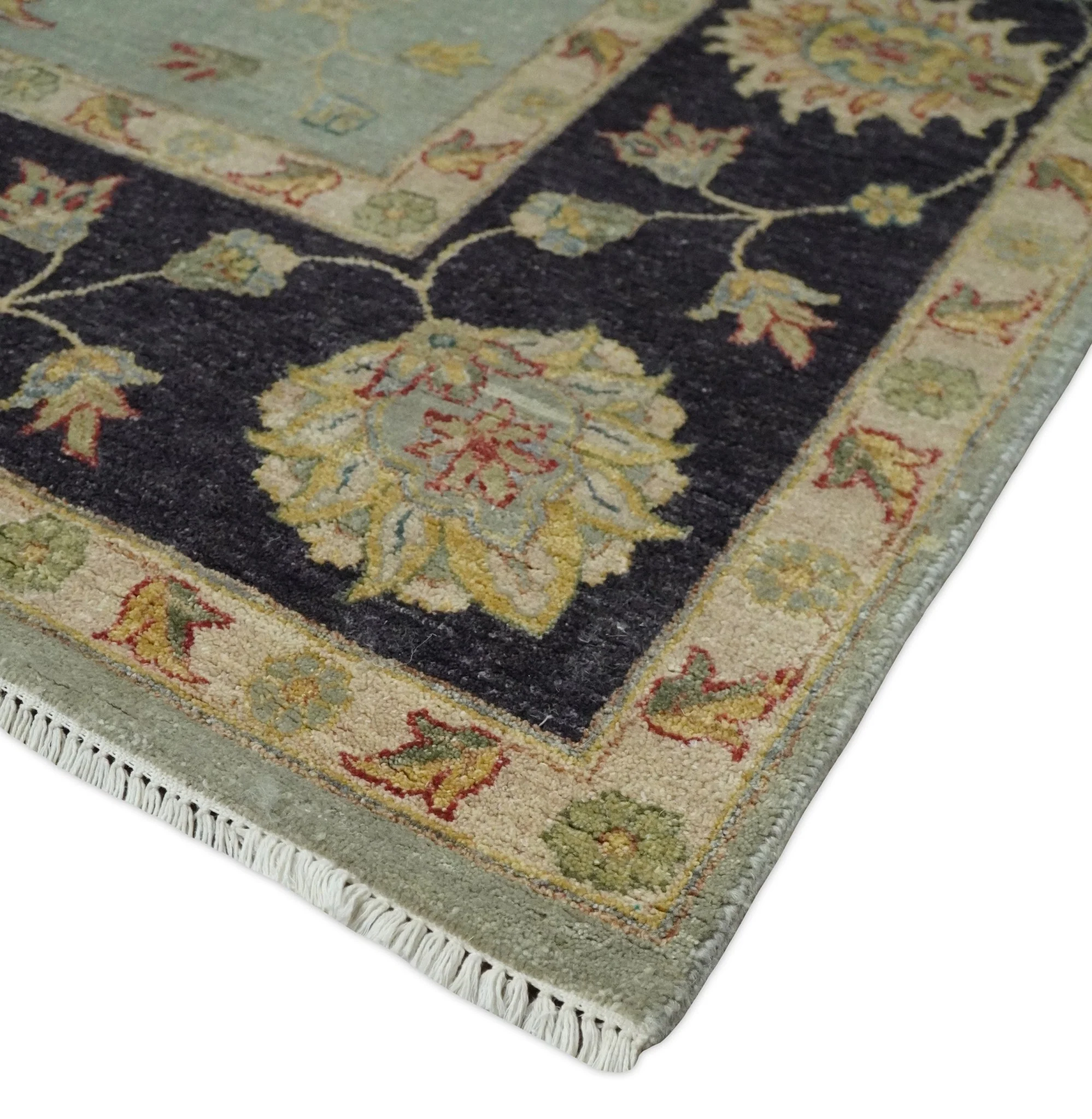 8x10 Fine Hand Knotted Silver and Black Muted Antique Traditional Vintage Persian Wool Rug | AGR45 - Image 5
