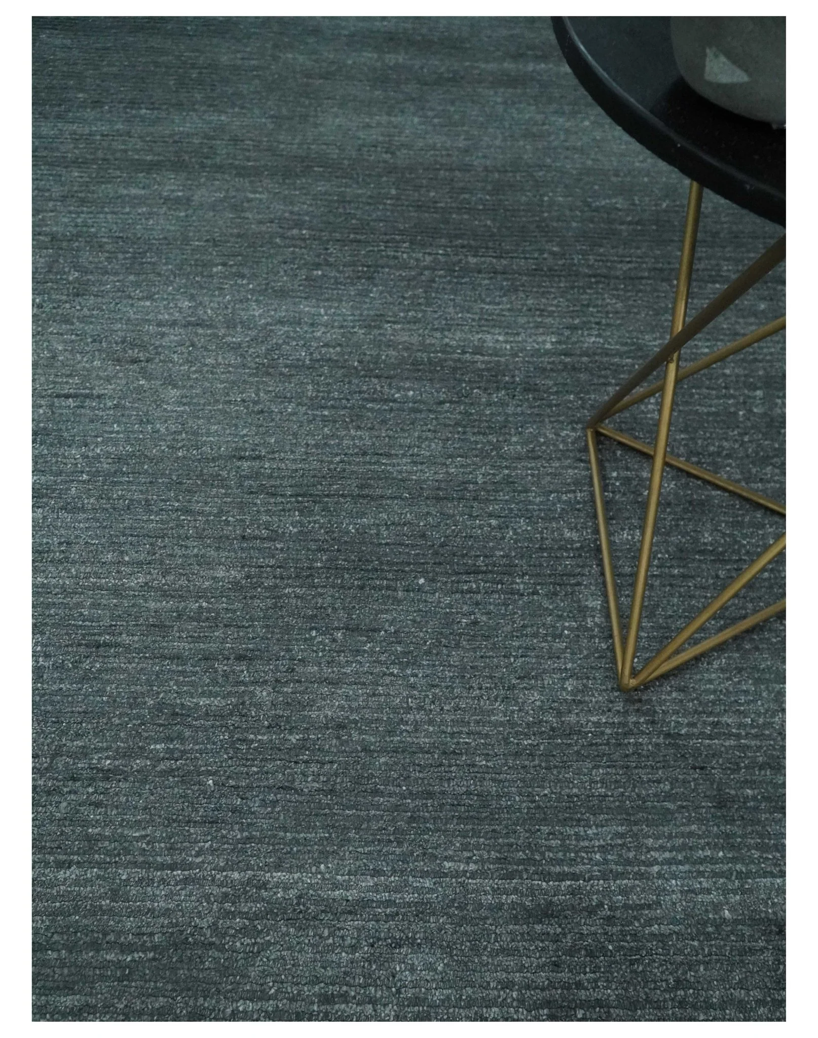 8x10 Gray and Silver Blended Hand Loomed Modern Scandinavian Bamboo Silk Area Rug - Image 2