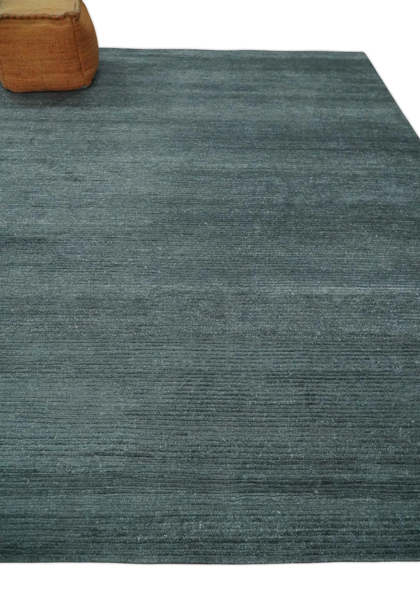 8x10 Gray and Silver Blended Hand Loomed Modern Scandinavian Bamboo Silk Area Rug - Image 3