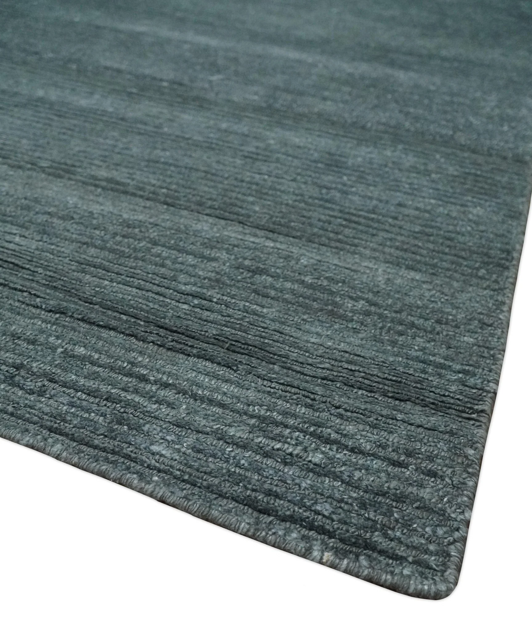 8x10 Gray and Silver Blended Hand Loomed Modern Scandinavian Bamboo Silk Area Rug - Image 5