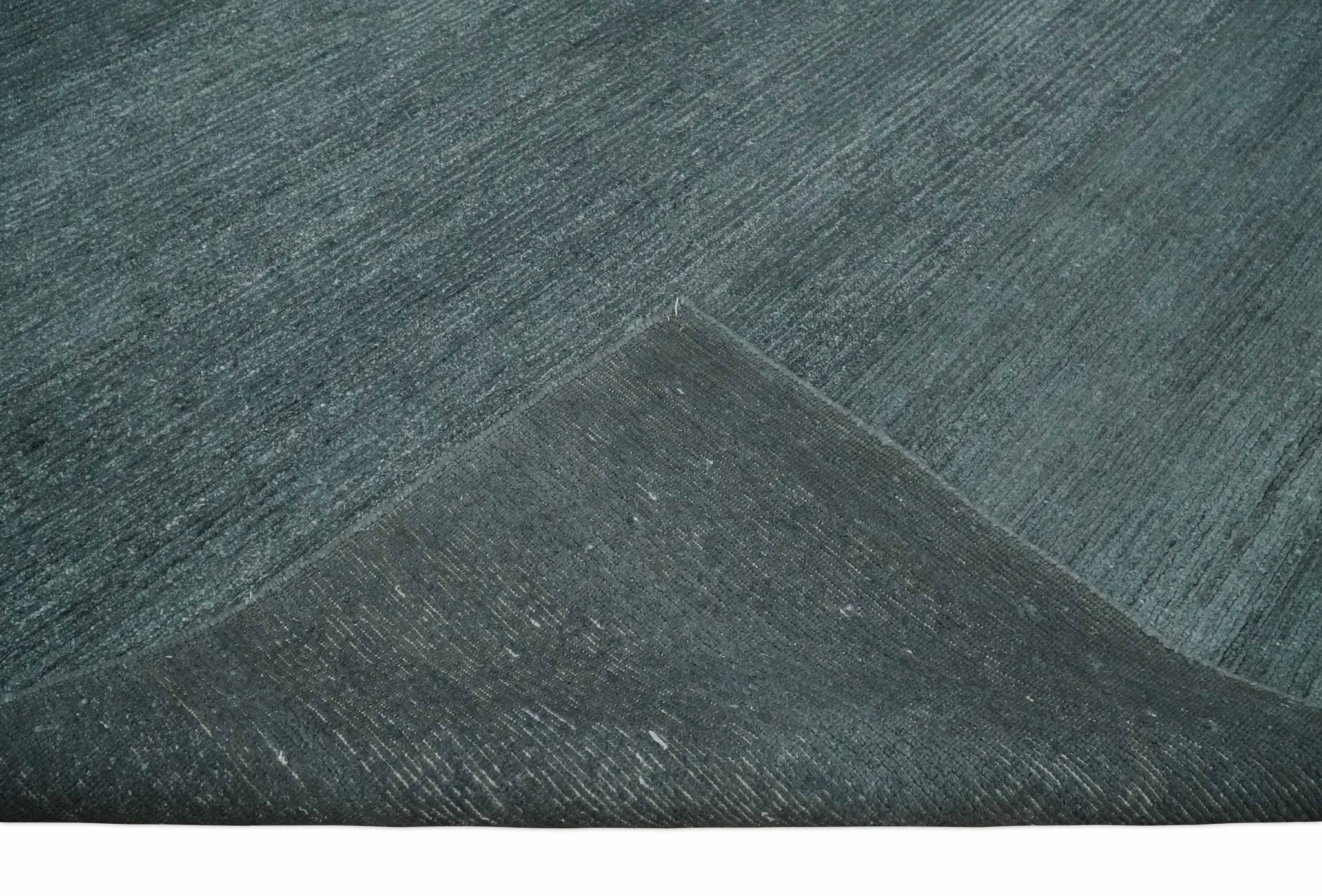 8x10 Gray and Silver Blended Hand Loomed Modern Scandinavian Bamboo Silk Area Rug - Image 7