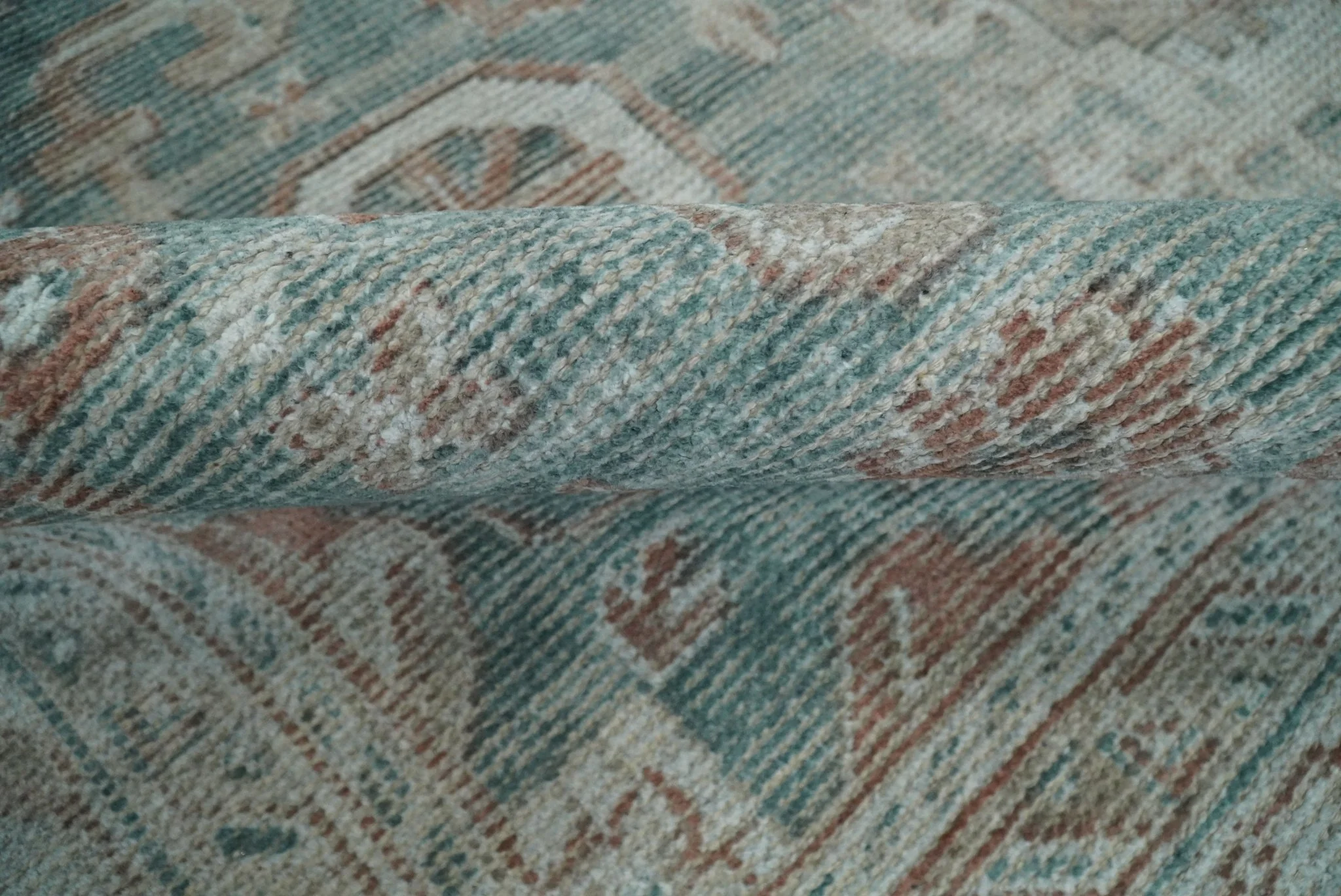 8x10 Green and Ivory Rug | Handmade Floral Area rug made with wool blended with art silk Low Pile  | PR03 - Image 10