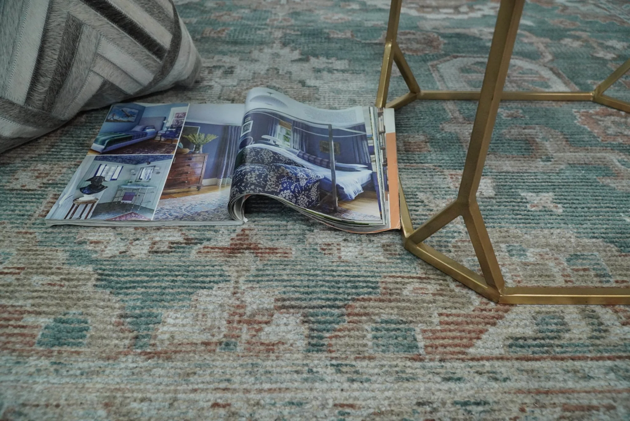 8x10 Green and Ivory Rug | Handmade Floral Area rug made with wool blended with art silk Low Pile  | PR03 - Image 5