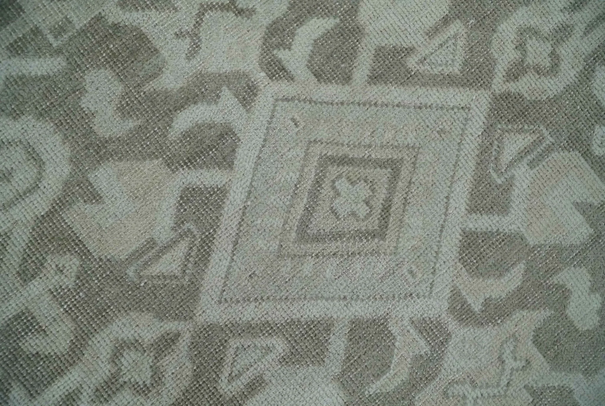 Turkish Design Brown and Ivory 8x10 Hand Knotted Antique Style Traditional Low Pile Wool Rug - Image 4