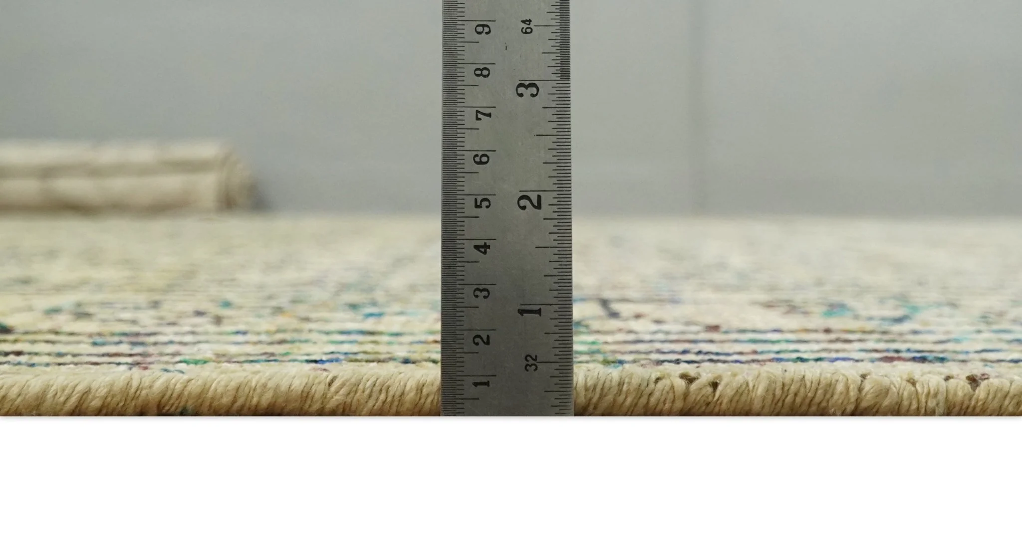 Antique 8x10 Hand Knotted Beige and Blue Persian made of Recycled Silk Area Rug | OP20 - Image 9
