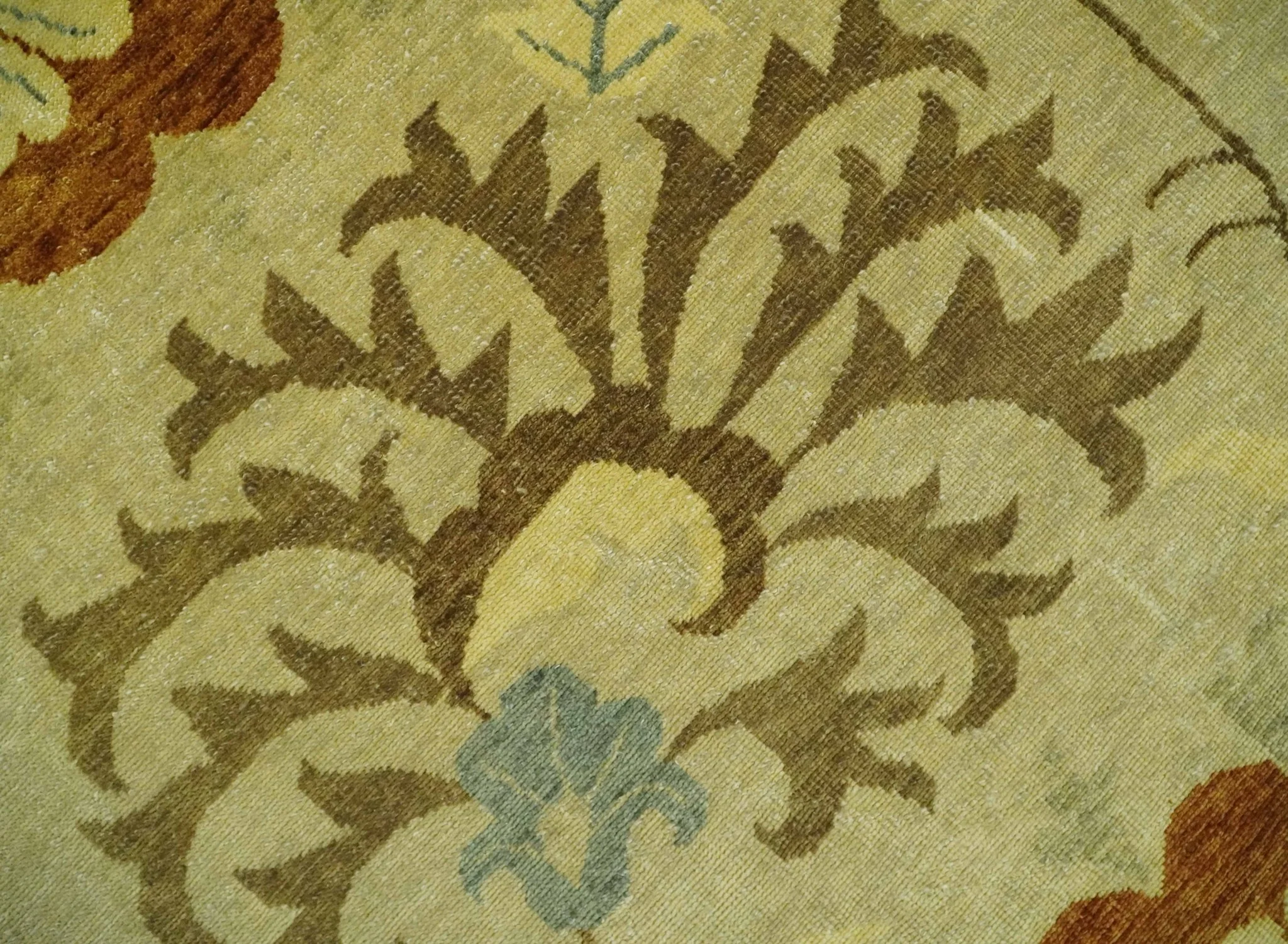Antique Turkish Floral 8x10, 6x9, 4x6 and 2.6x10 Hand Knotted Beige, Olive and Rust Floral Persian Rug | AC5 - Image 4