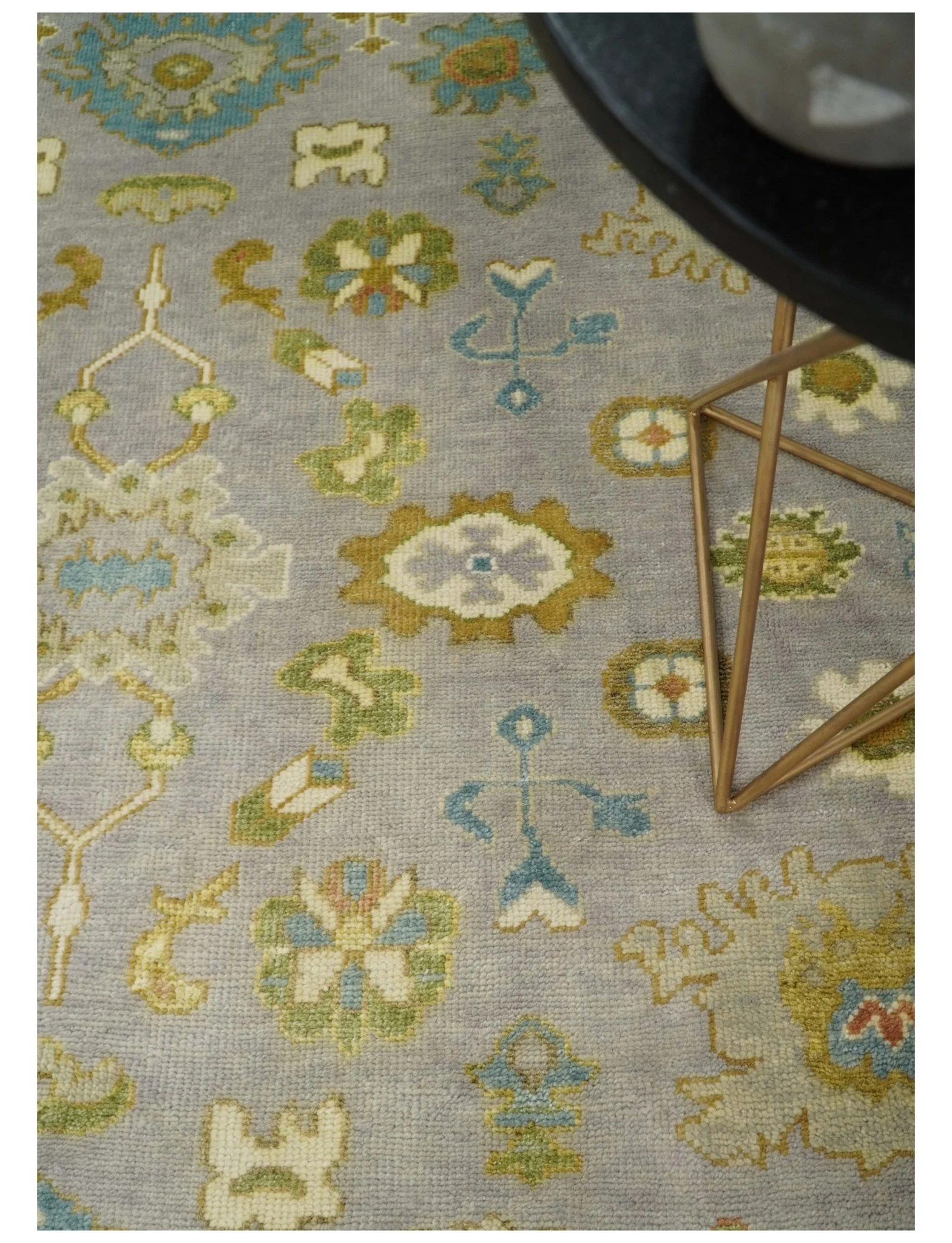 Antique Moss 8x10 Hand Knotted Silver and Green Traditional Persian Antique Wool Rug | TRDCP766810 - Image 2