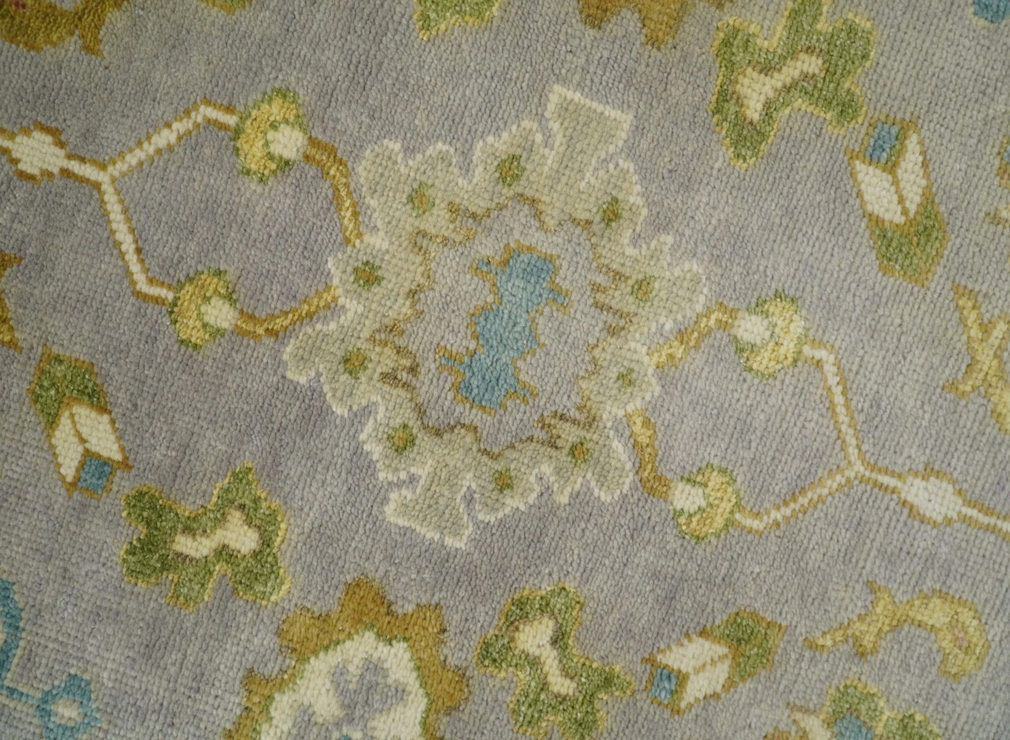 Antique Moss 8x10 Hand Knotted Silver and Green Traditional Persian Antique Wool Rug | TRDCP766810 - Image 5