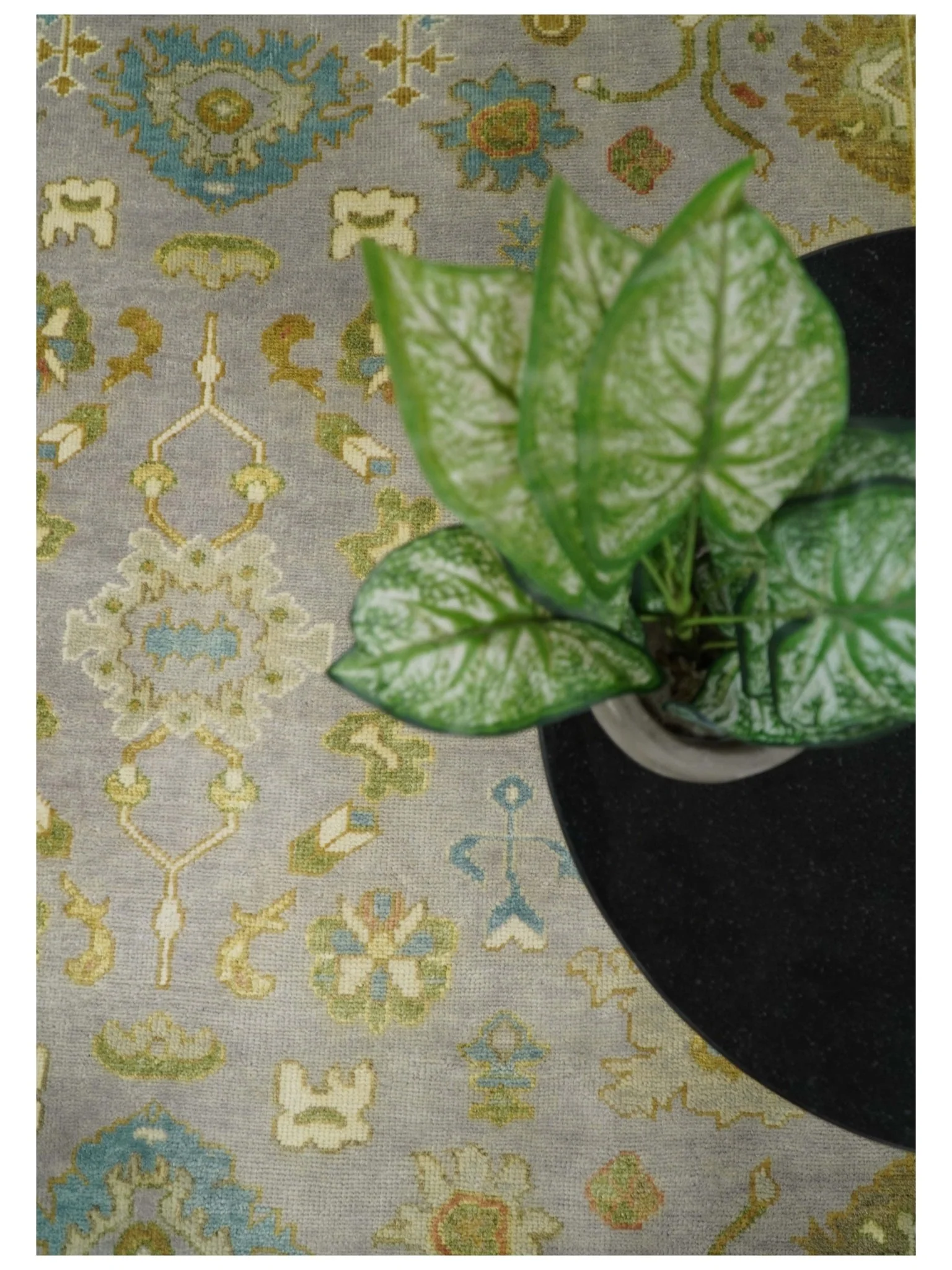 Antique Moss 8x10 Hand Knotted Silver and Green Traditional Persian Antique Wool Rug | TRDCP766810 - Image 8