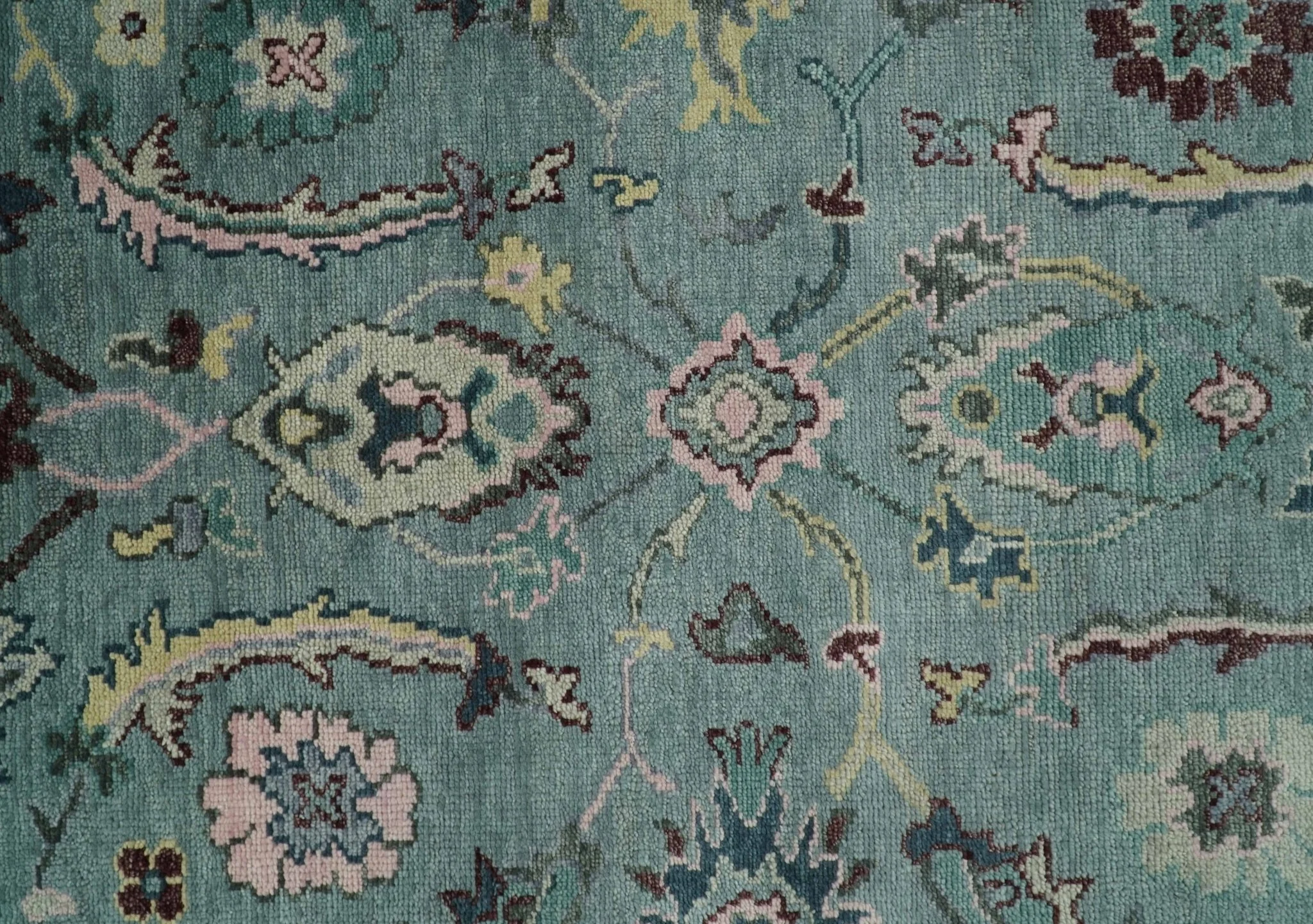 8x10 Hand Knotted Blue Green and Pink Traditional Persian Vintage Wool Rug | TRDCP771810 - Image 4