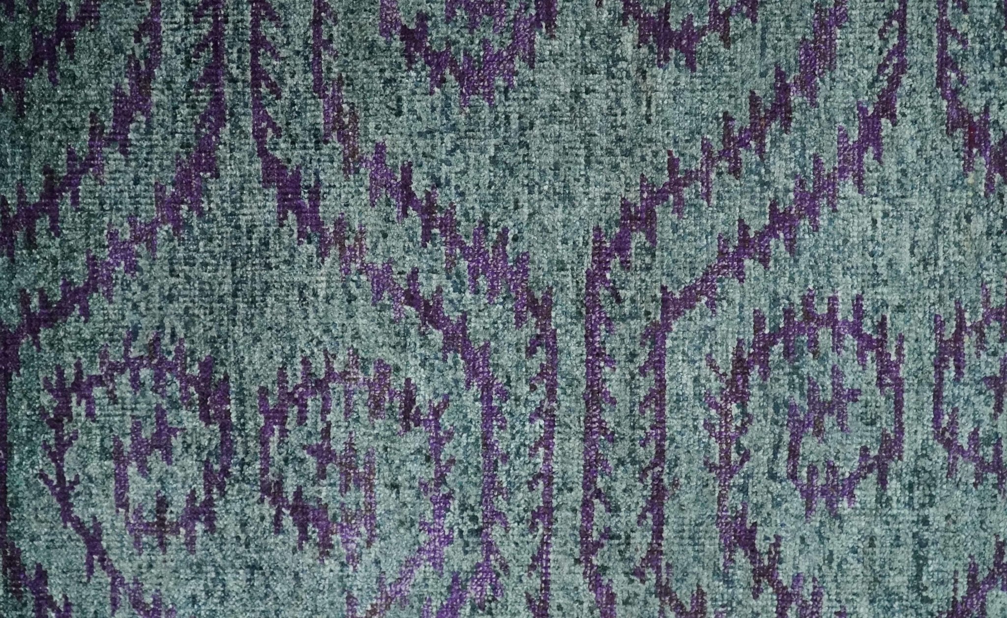 5x8 and 8x10 Hand Knotted  Blue, Gray and Purple Modern Contemporary Southwestern Tribal Trellis Recycled Silk Area Rug | OP32 - Image 9