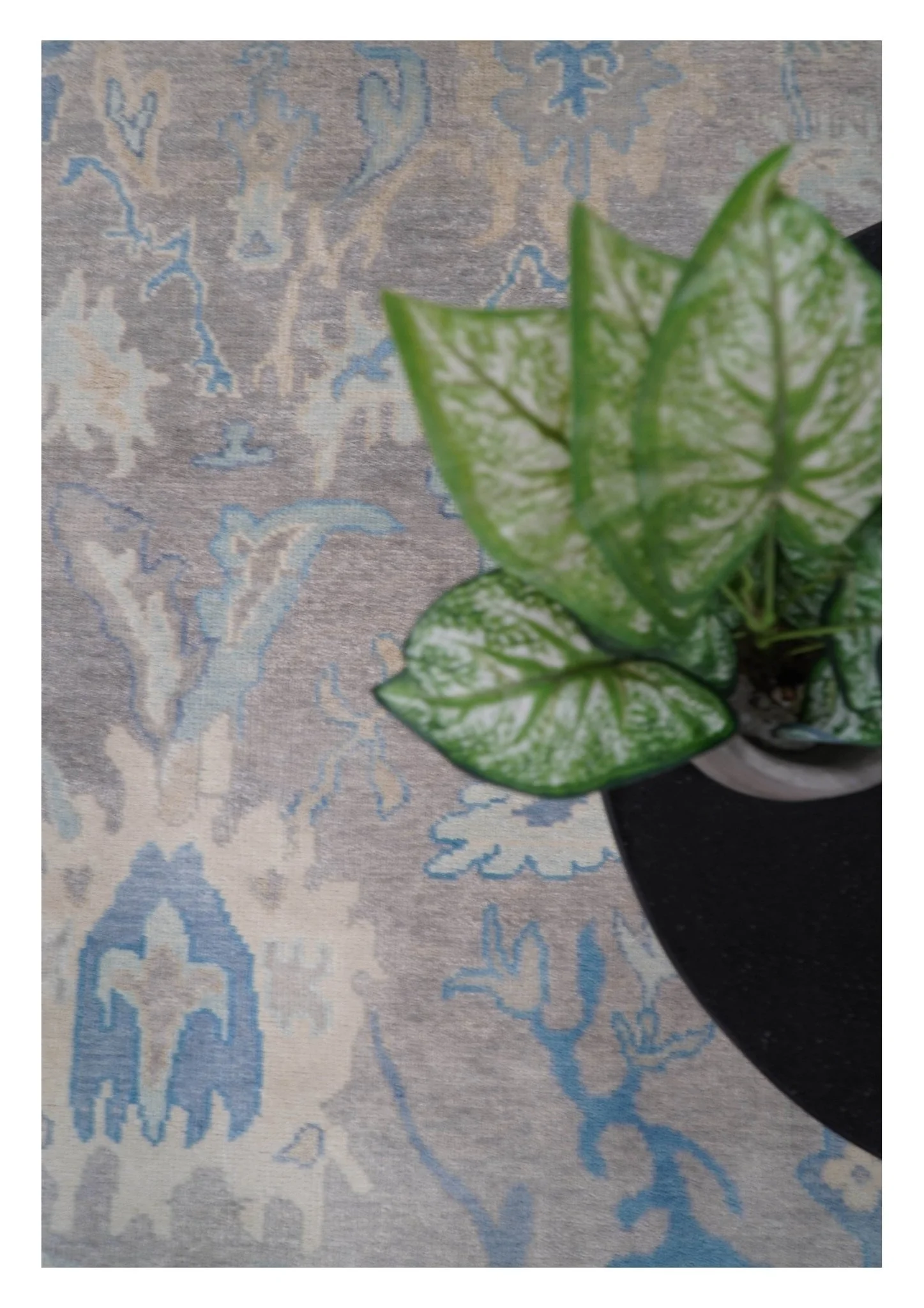 8x10 Hand Knotted Lavender Blue and Beige Traditional Persian Oushak Wool Rug | TRDCP761810 - Image 7