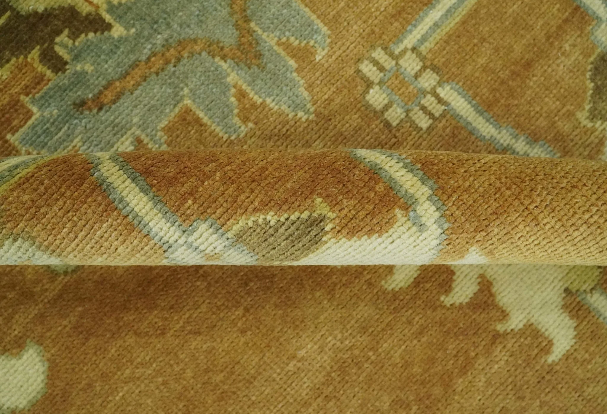 8x10 Hand Knotted Oushak Rust and Beige Traditional Antique Persian Area Rug | AC30810 - Image 10