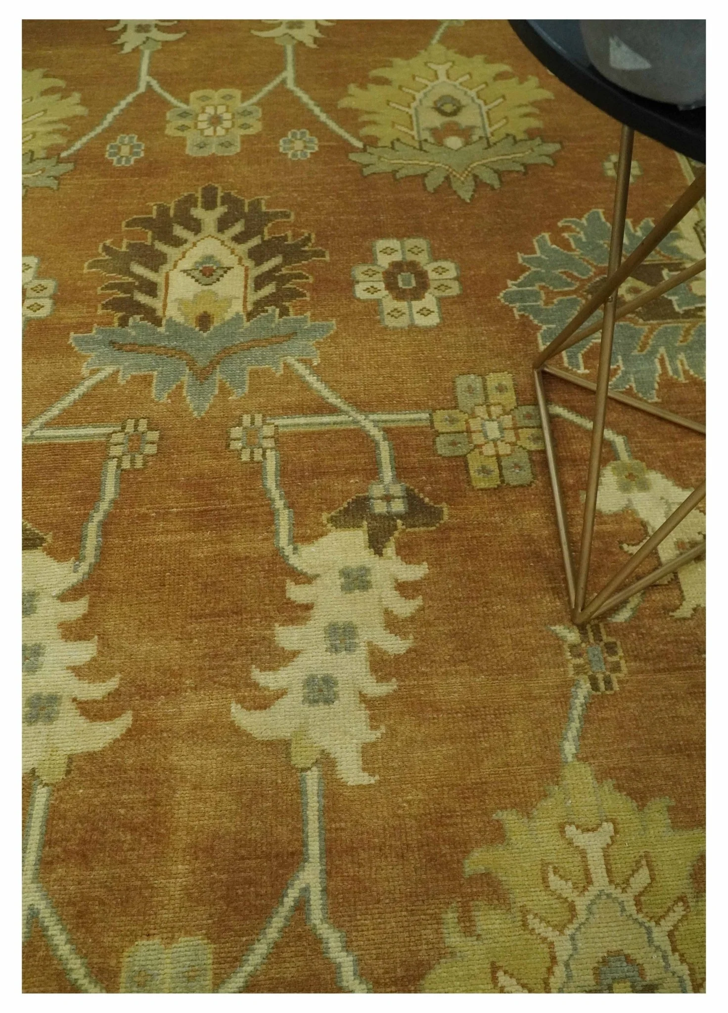 8x10 Hand Knotted Oushak Rust and Beige Traditional Antique Persian Area Rug | AC30810 - Image 2