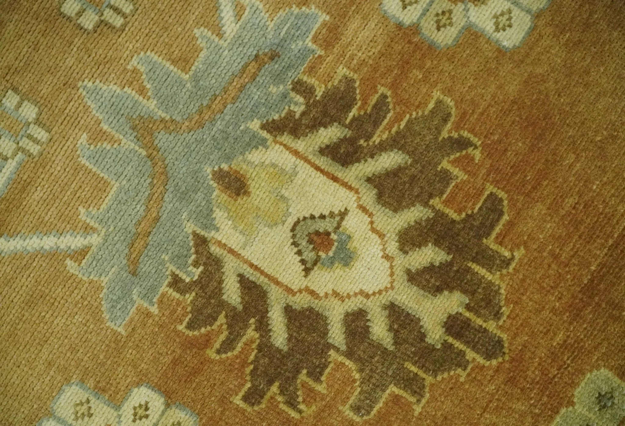 8x10 Hand Knotted Oushak Rust and Beige Traditional Antique Persian Area Rug | AC30810 - Image 4