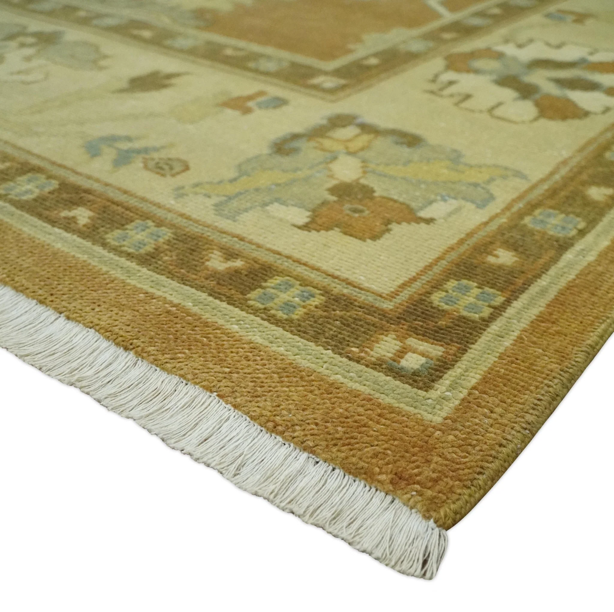 8x10 Hand Knotted Oushak Rust and Beige Traditional Antique Persian Area Rug | AC30810 - Image 5