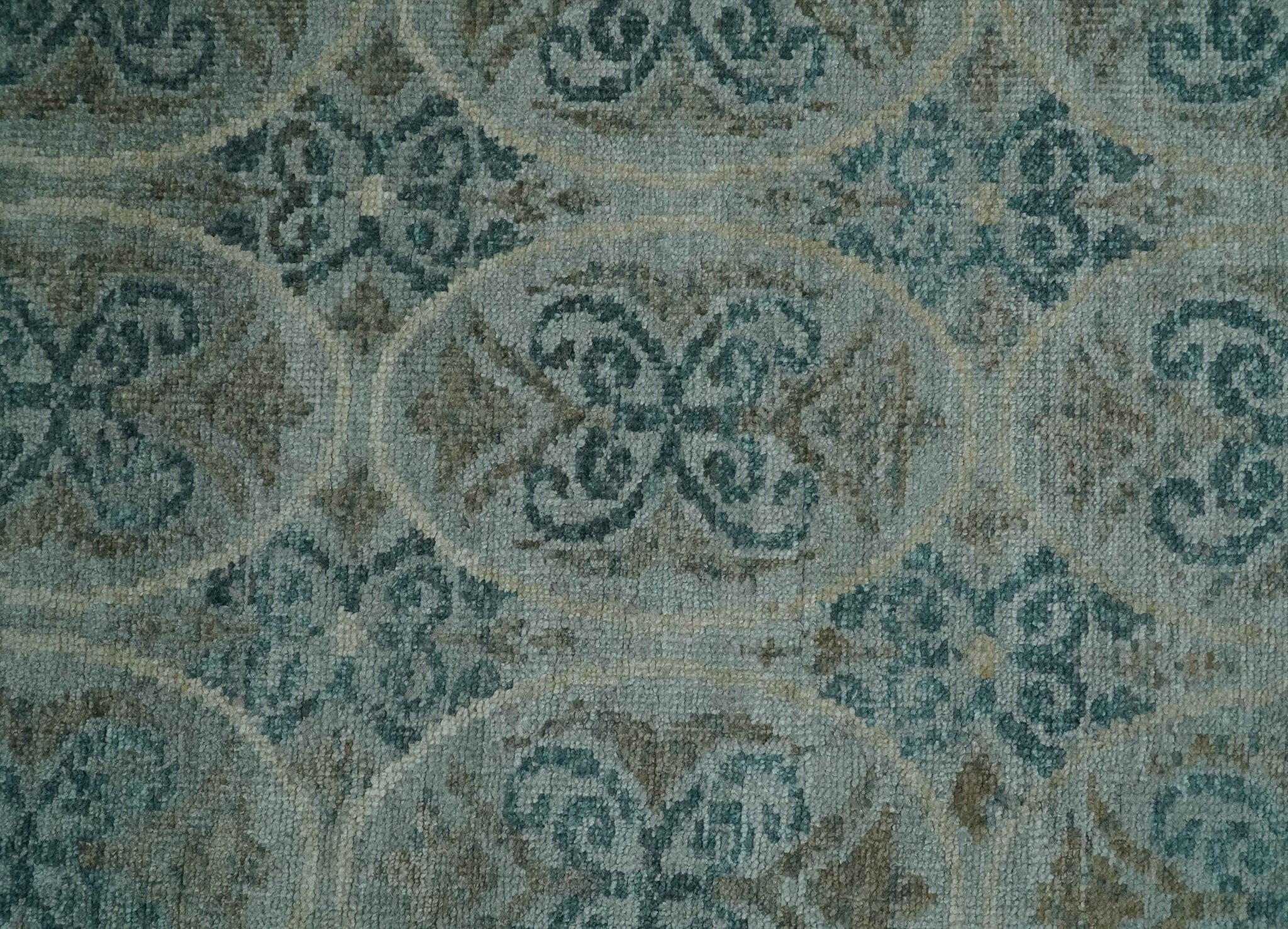 8x10 Hand Knotted Gray, Blue and Brown Modern Persian Style Contemporary Recycled Silk Area Rug | OP31 - Image 11