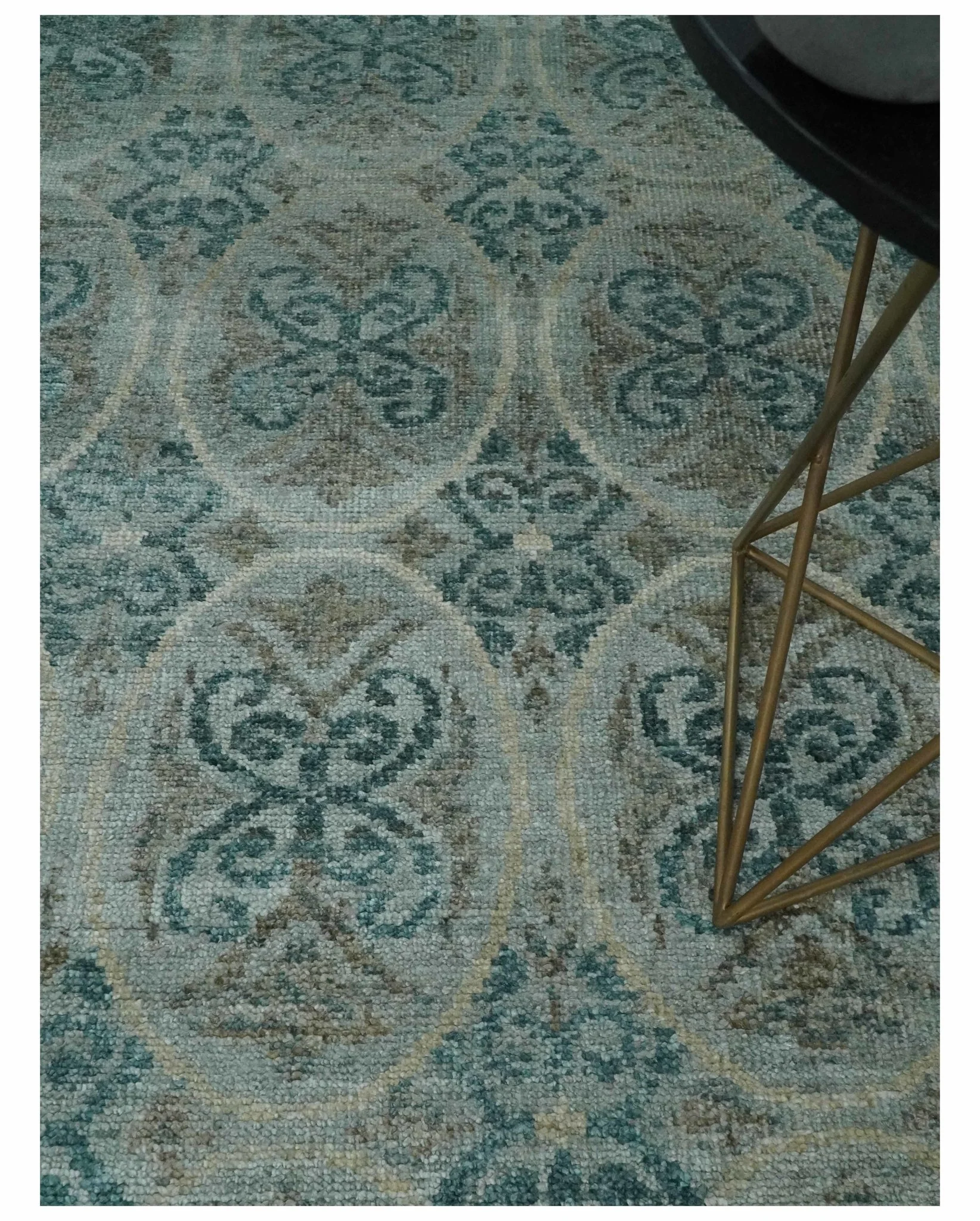8x10 Hand Knotted Gray, Blue and Brown Modern Persian Style Contemporary Recycled Silk Area Rug | OP31 - Image 2