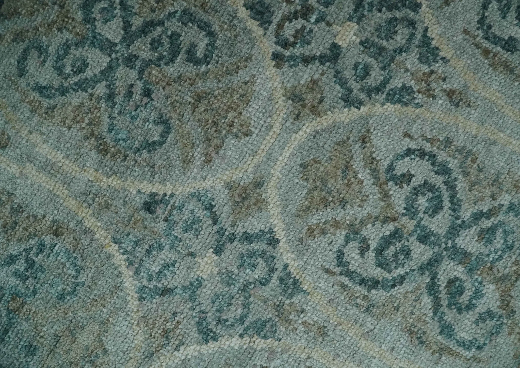 8x10 Hand Knotted Gray, Blue and Brown Modern Persian Style Contemporary Recycled Silk Area Rug | OP31 - Image 4