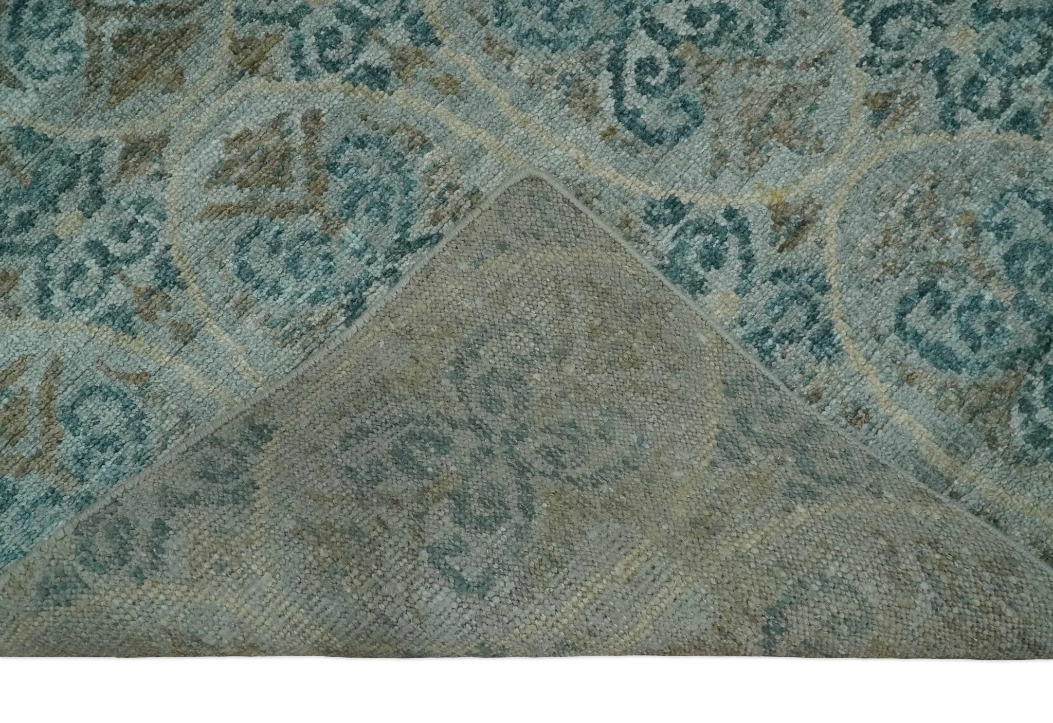 8x10 Hand Knotted Gray, Blue and Brown Modern Persian Style Contemporary Recycled Silk Area Rug | OP31 - Image 6