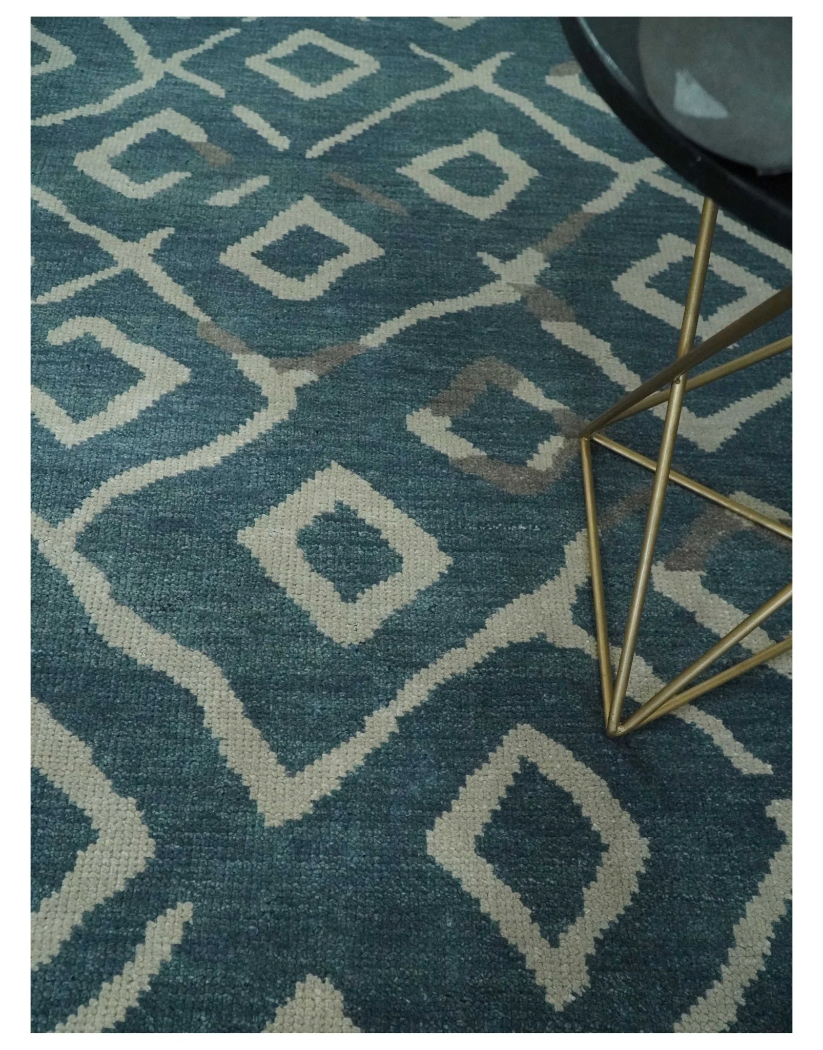 8x10 Hand Knotted Green, Ivory and Gray Traditional Persian Oushak Wool Rug | AC17810 - Image 2