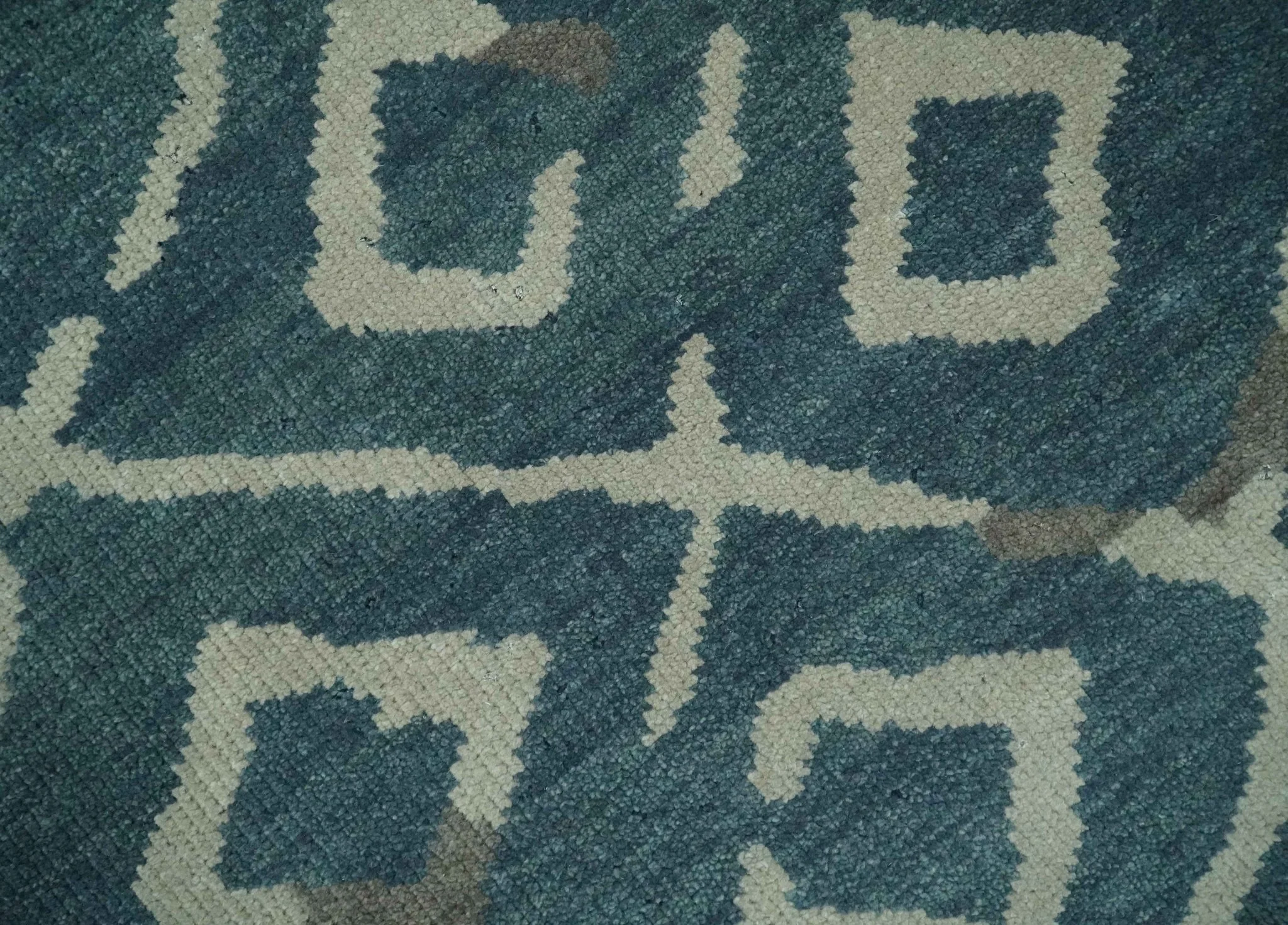 8x10 Hand Knotted Green, Ivory and Gray Traditional Persian Oushak Wool Rug | AC17810 - Image 4