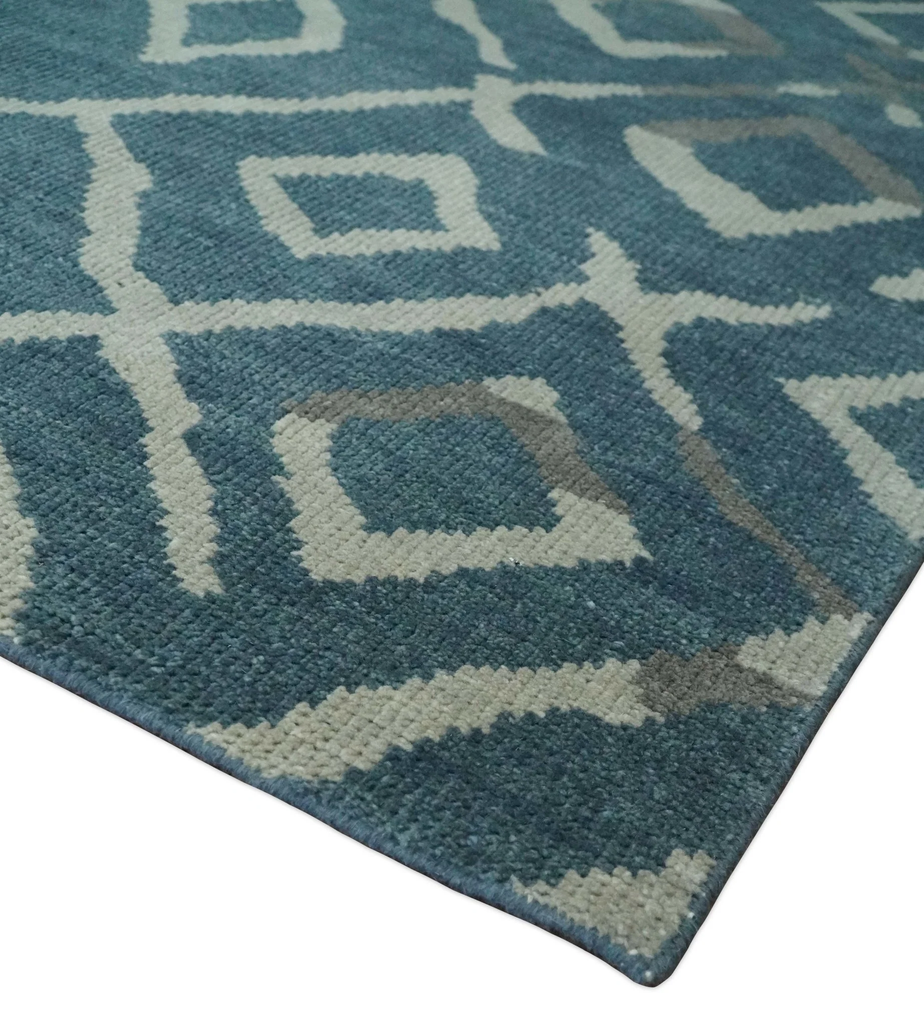 8x10 Hand Knotted Green, Ivory and Gray Traditional Persian Oushak Wool Rug | AC17810 - Image 5