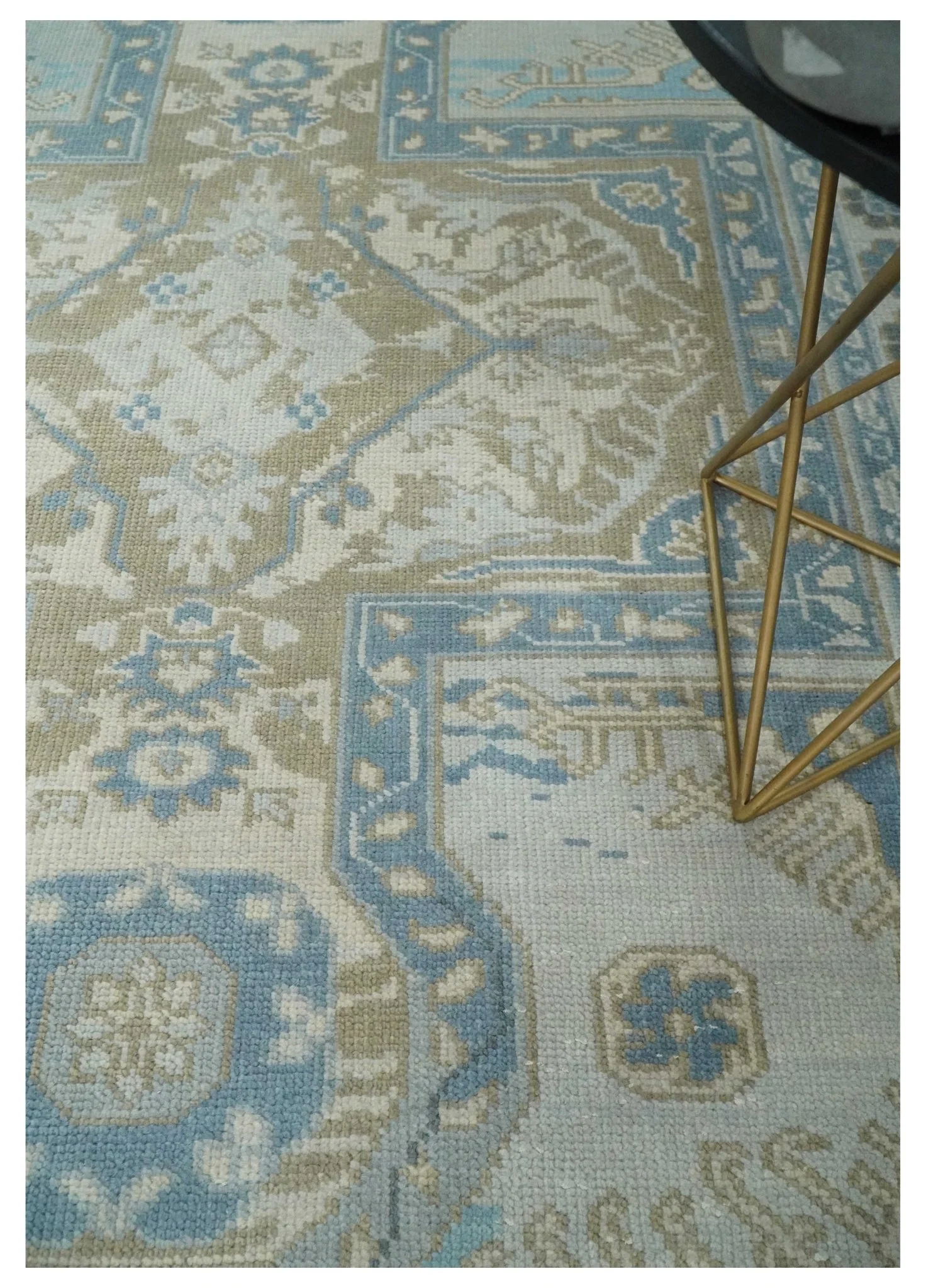Cappadocia Rug 8x10 Hand Knotted Turkish Blue, Beige and Ivory Traditional Antique Persian Low Pile Area Rug | AC31810 - Image 2