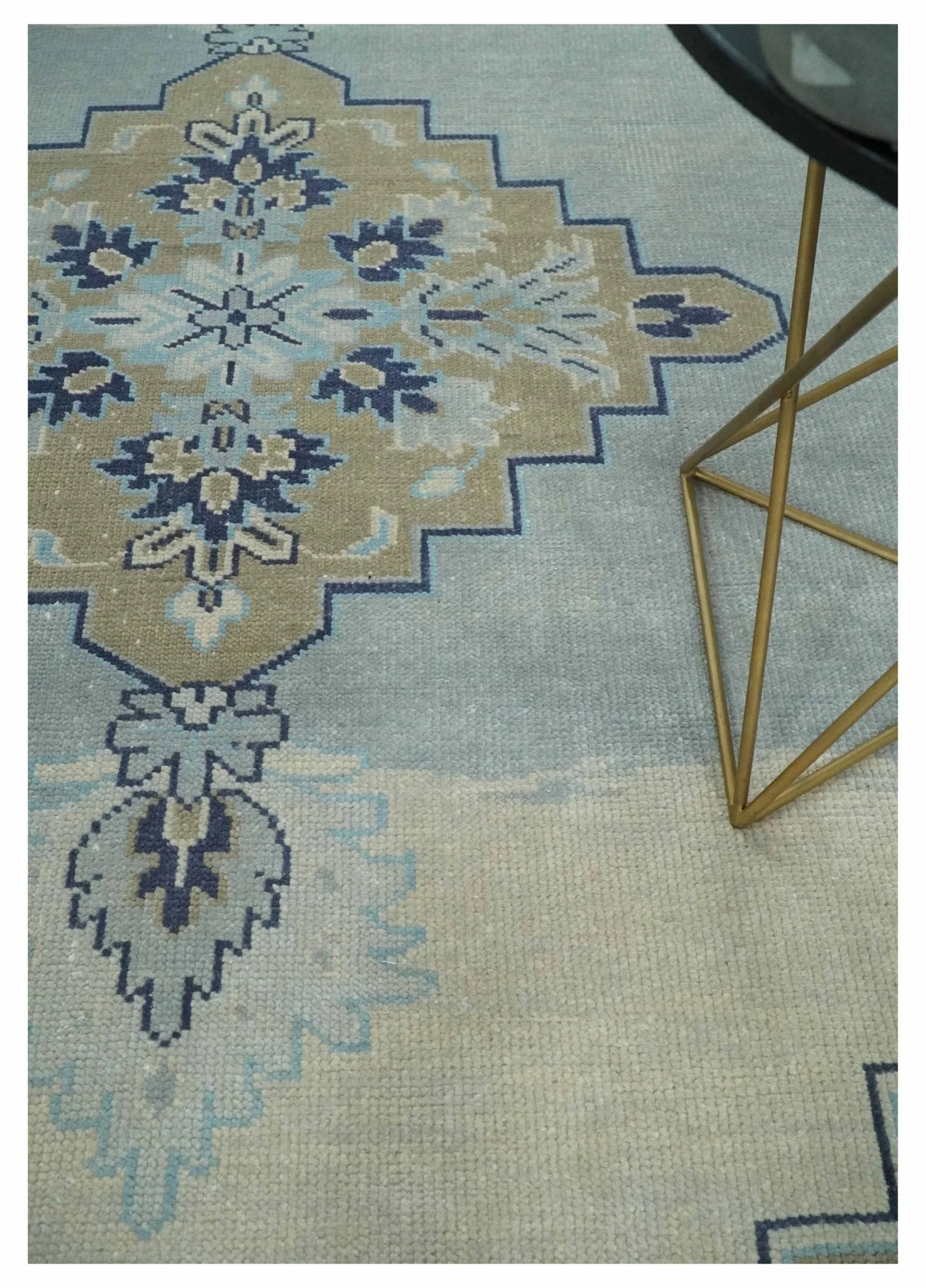 8x10 Hand Knotted Heriz Serapi Blue, Beige and Brown Traditional Antique Persian Area Rug | AC29810 - Image 2