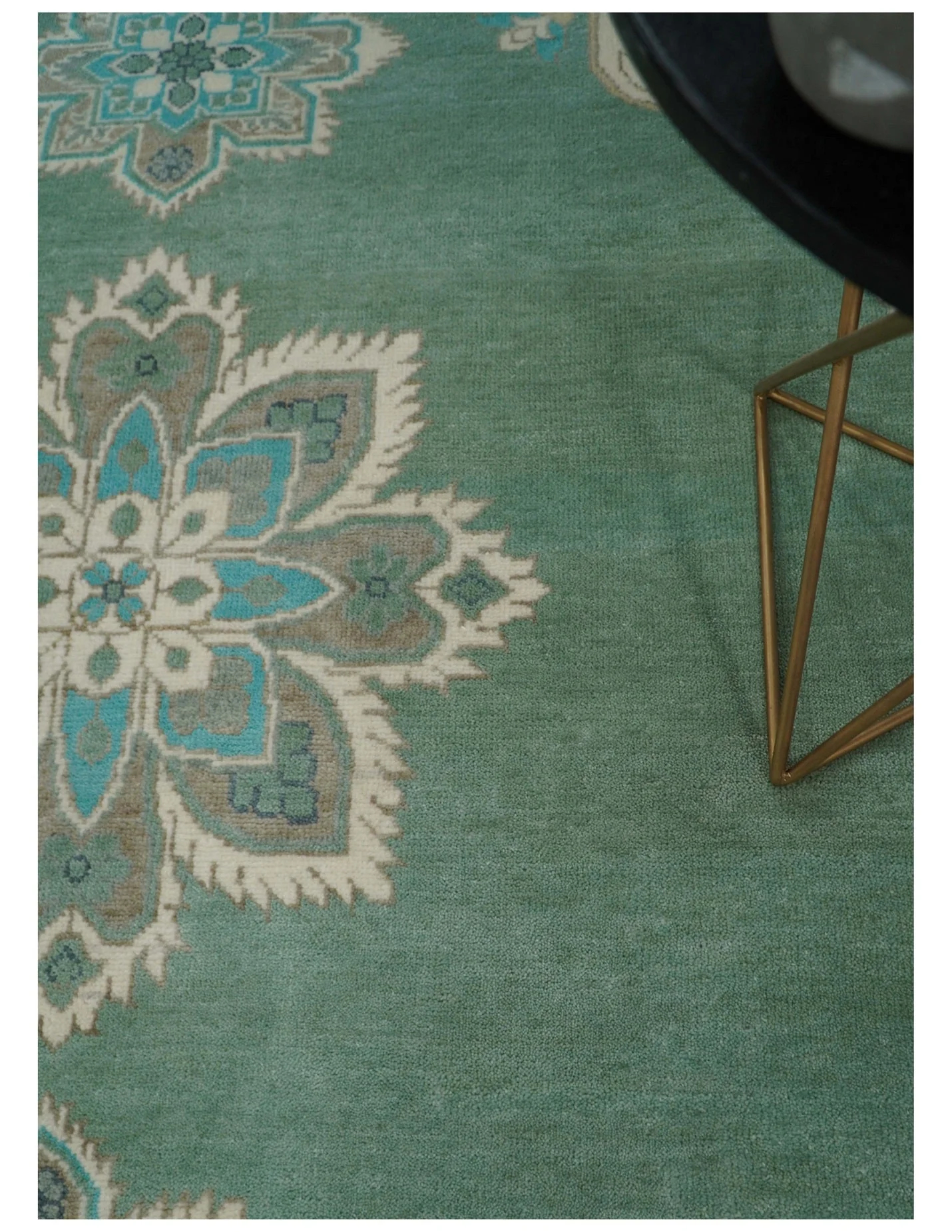 Emerald Green 8x10 Hand Knotted Vintage Persian Medallion Traditional Rug | TRDCP768810 - Image 2