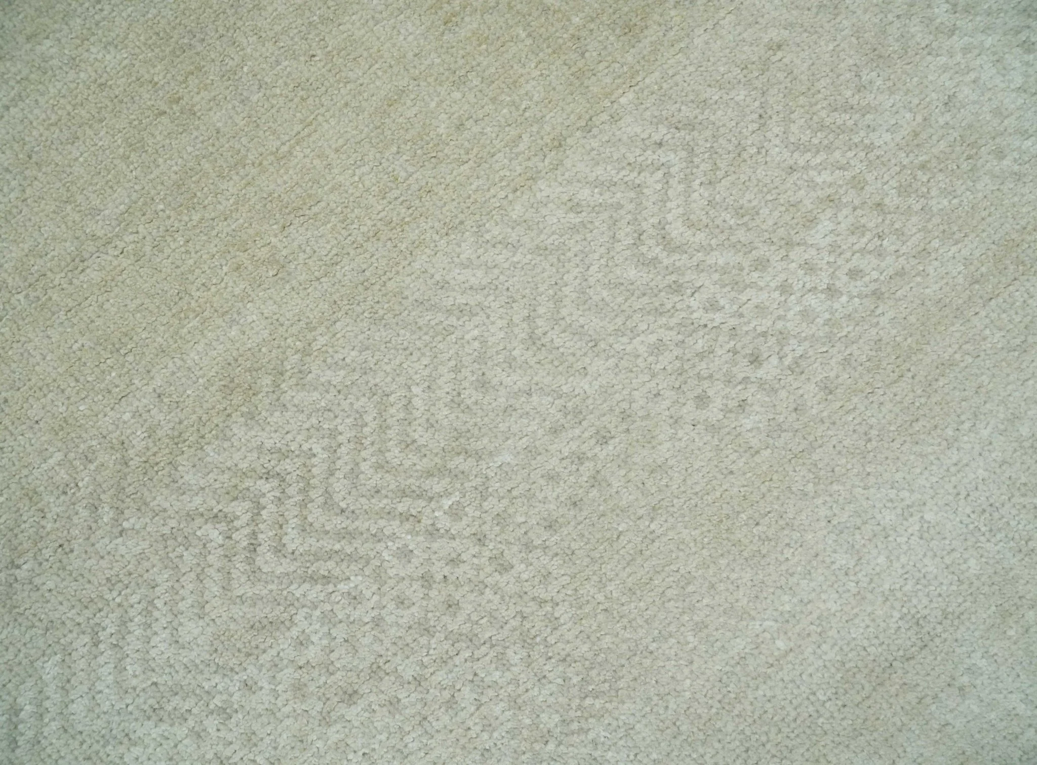 Hand Knotted Modern Geometric Trellis Scandinavian 8x10 Beige and Ivory Wool Area Rug | TRDCP932810 - Image 4