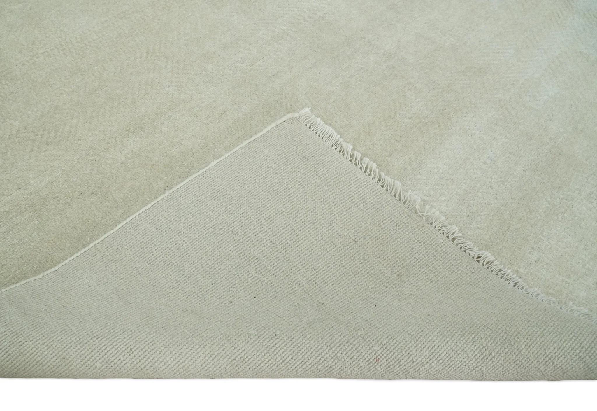 Hand Knotted Modern Geometric Trellis Scandinavian 8x10 Beige and Ivory Wool Area Rug | TRDCP932810 - Image 7