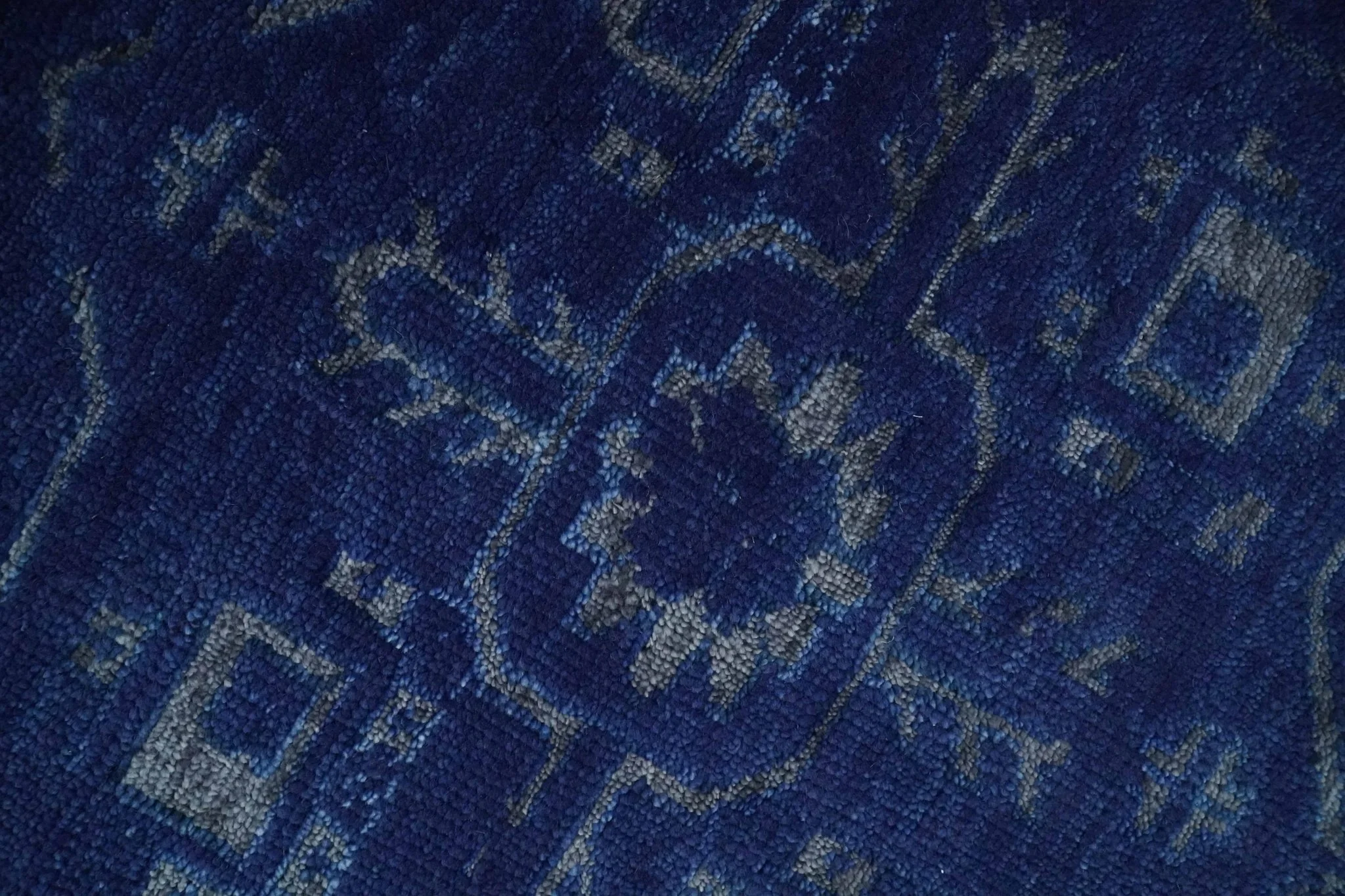 8x10 Hand Knotted Oriental Oushak Blue and Silver Wool Area Rug | TRDCP1507810S - Image 7