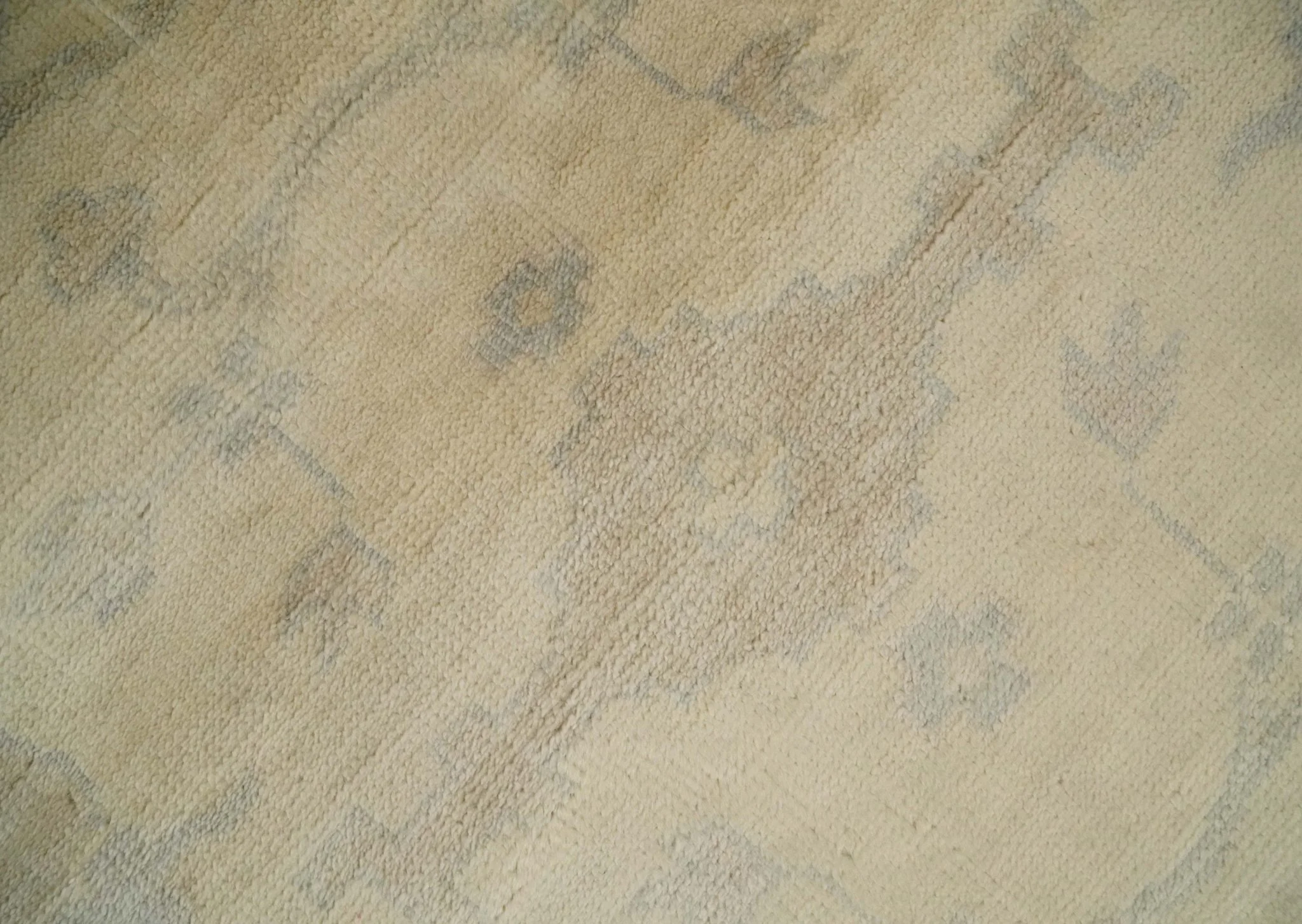 Antique Finish Hand Knotted 8x10 Beige and Brown Traditional Oushak Area Rug - Image 4