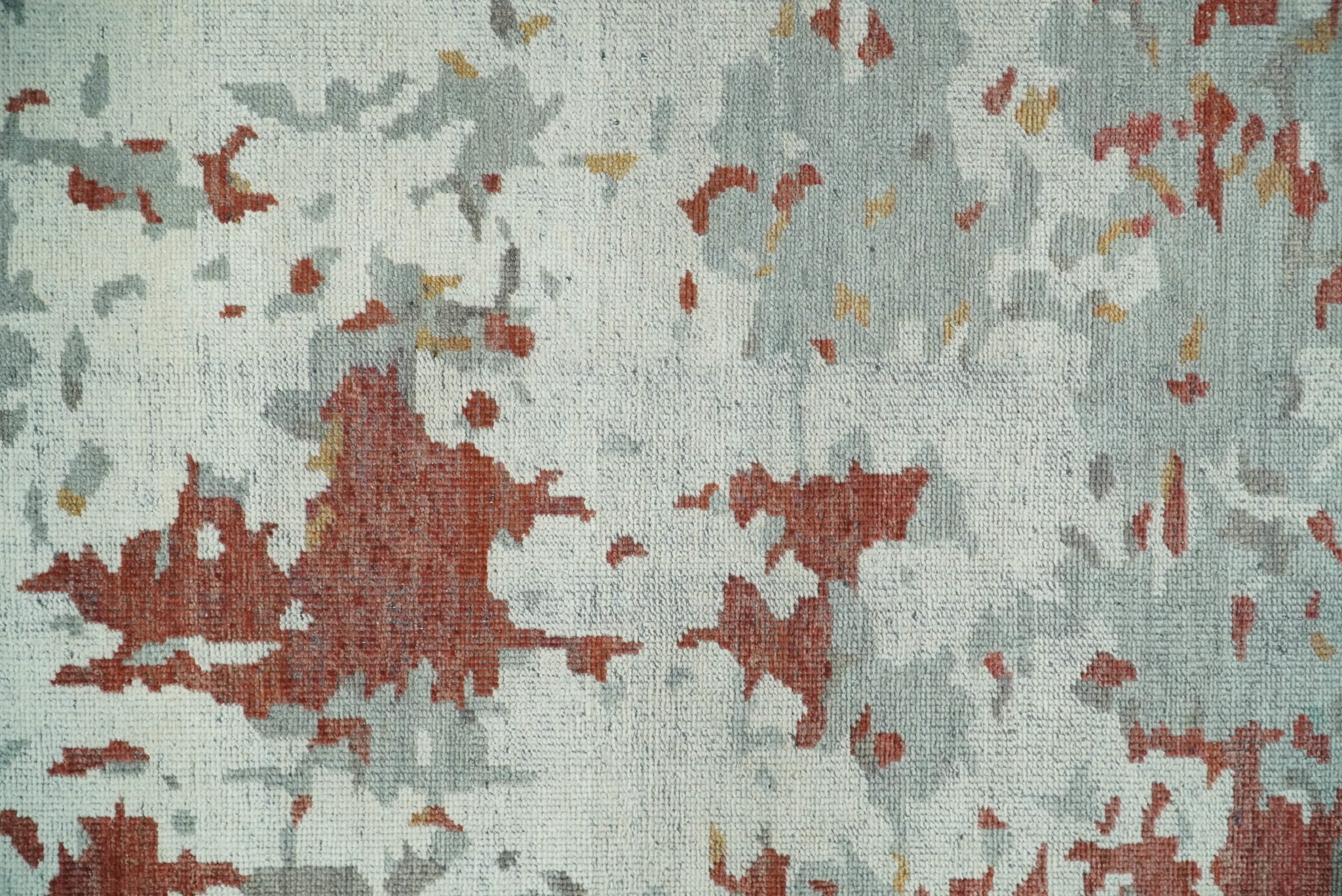 8x10 Hand Knotted Rust and Gray Modern Abstract Low Pile Contemporary Wool Rug | TRD2651 - Image 10