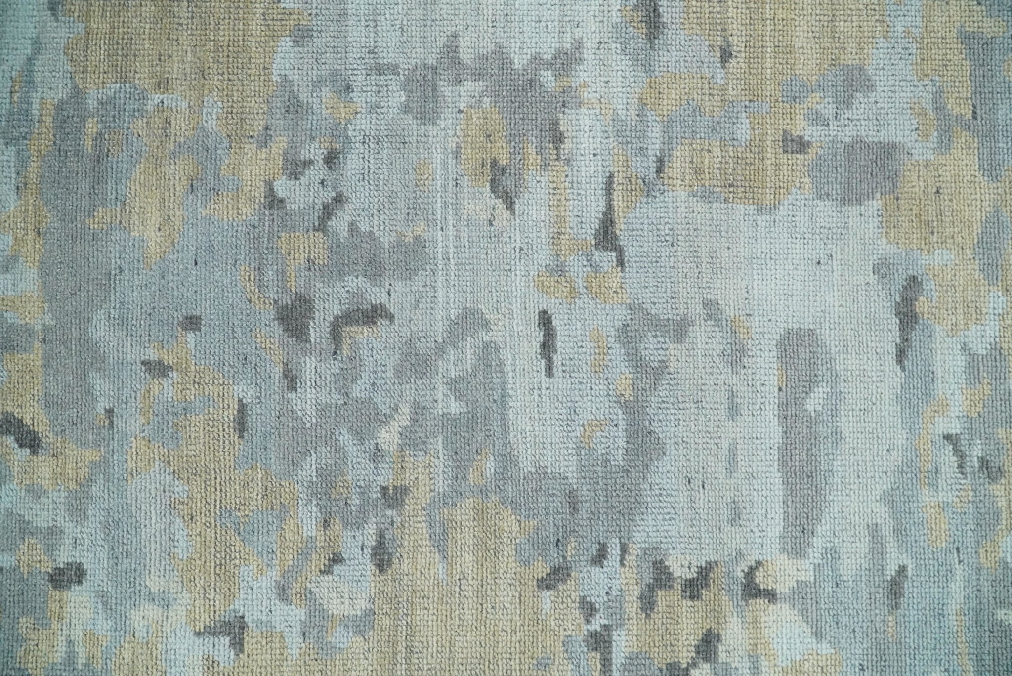 8x10 Hand Knotted Silver and Beige Modern Abstract Low Pile Contemporary Wool Rug | TRD2652 - Image 12
