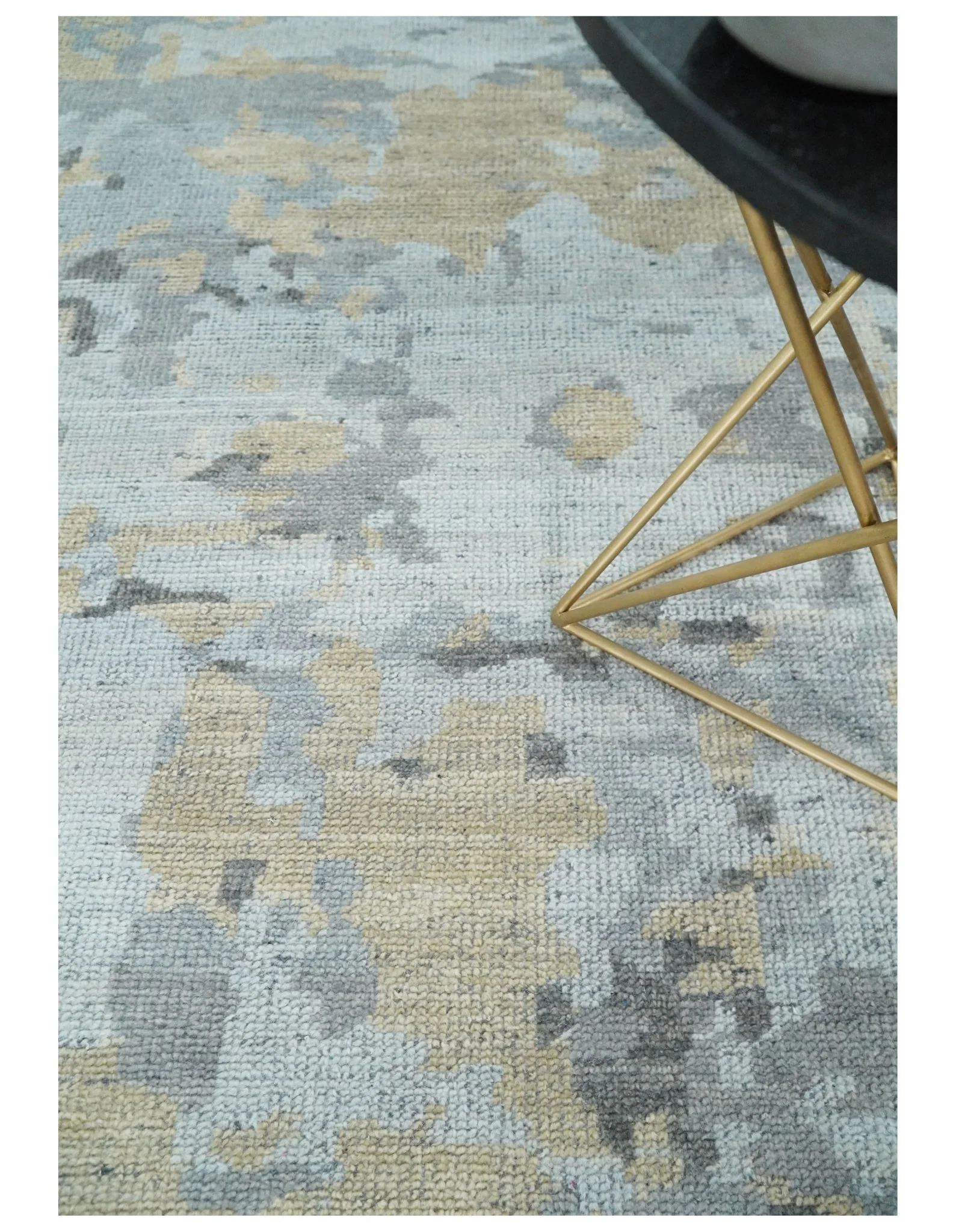 8x10 Hand Knotted Silver and Beige Modern Abstract Low Pile Contemporary Wool Rug | TRD2652 - Image 2