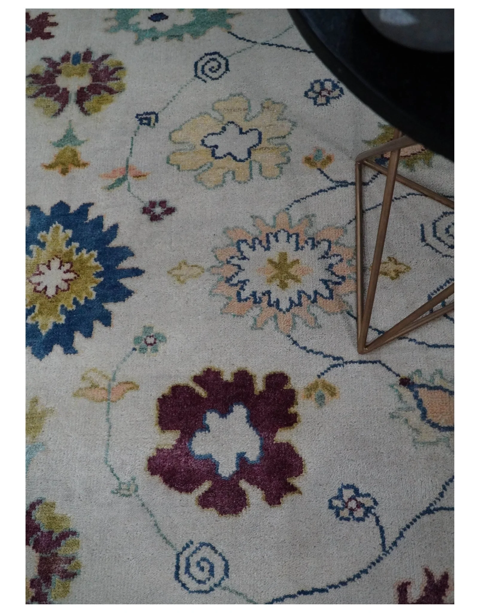 8x10 Hand Knotted Silver and Brown Traditional Vintage Persian Style Antique Wool Rug | TRDCP759810 - Image 2