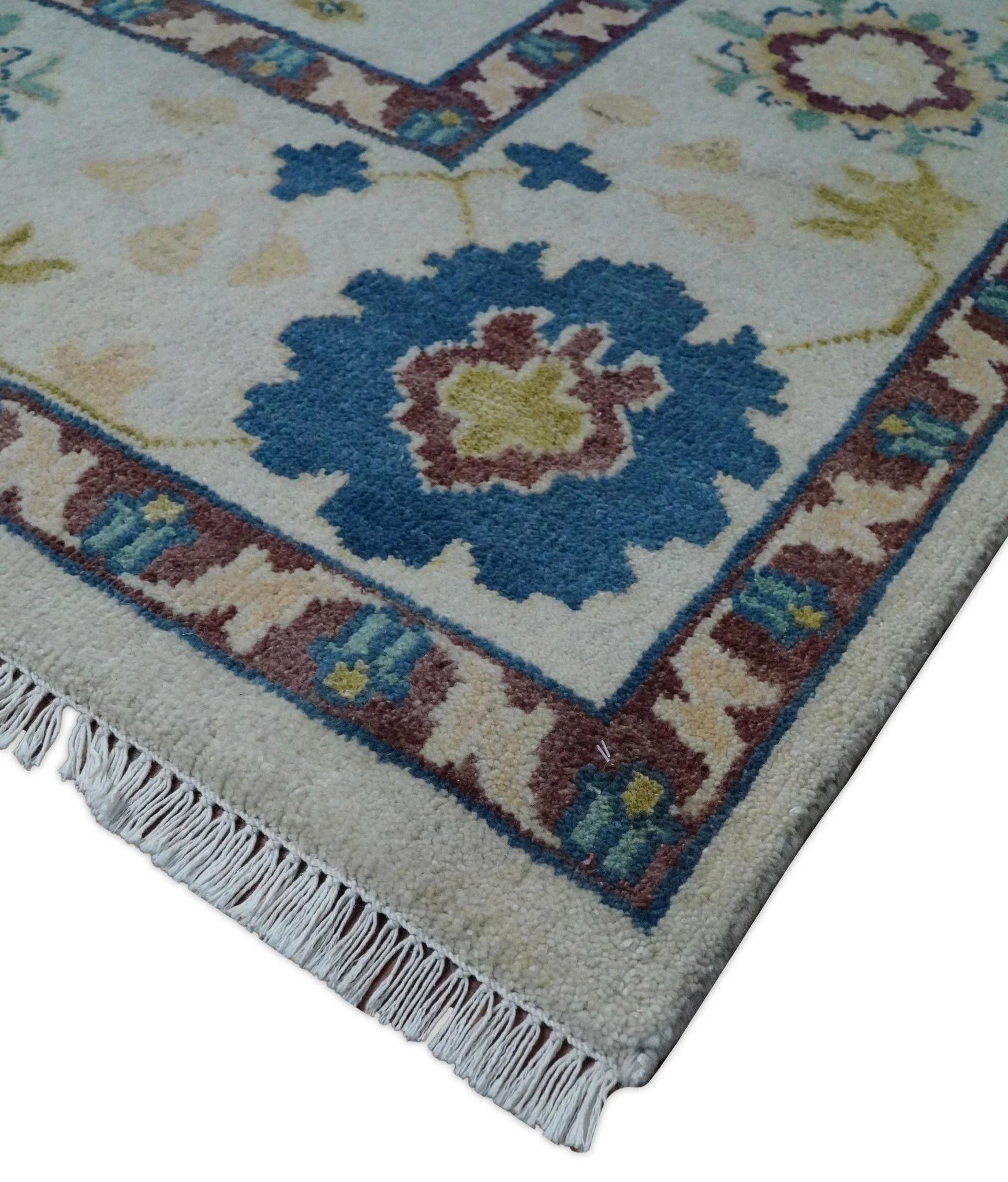 8x10 Hand Knotted Silver and Brown Traditional Vintage Persian Style Antique Wool Rug | TRDCP759810 - Image 5