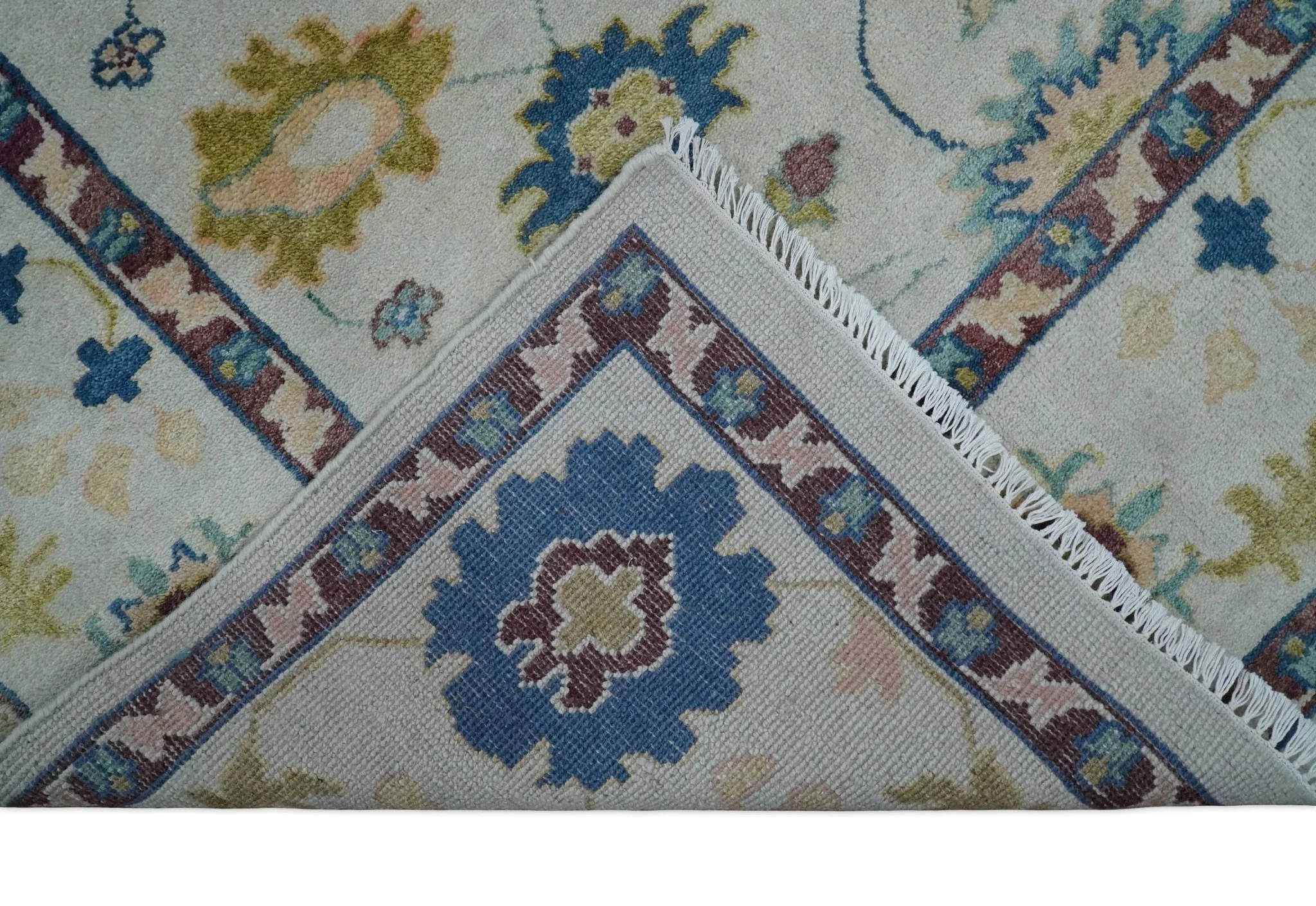 8x10 Hand Knotted Silver and Brown Traditional Vintage Persian Style Antique Wool Rug | TRDCP759810 - Image 8