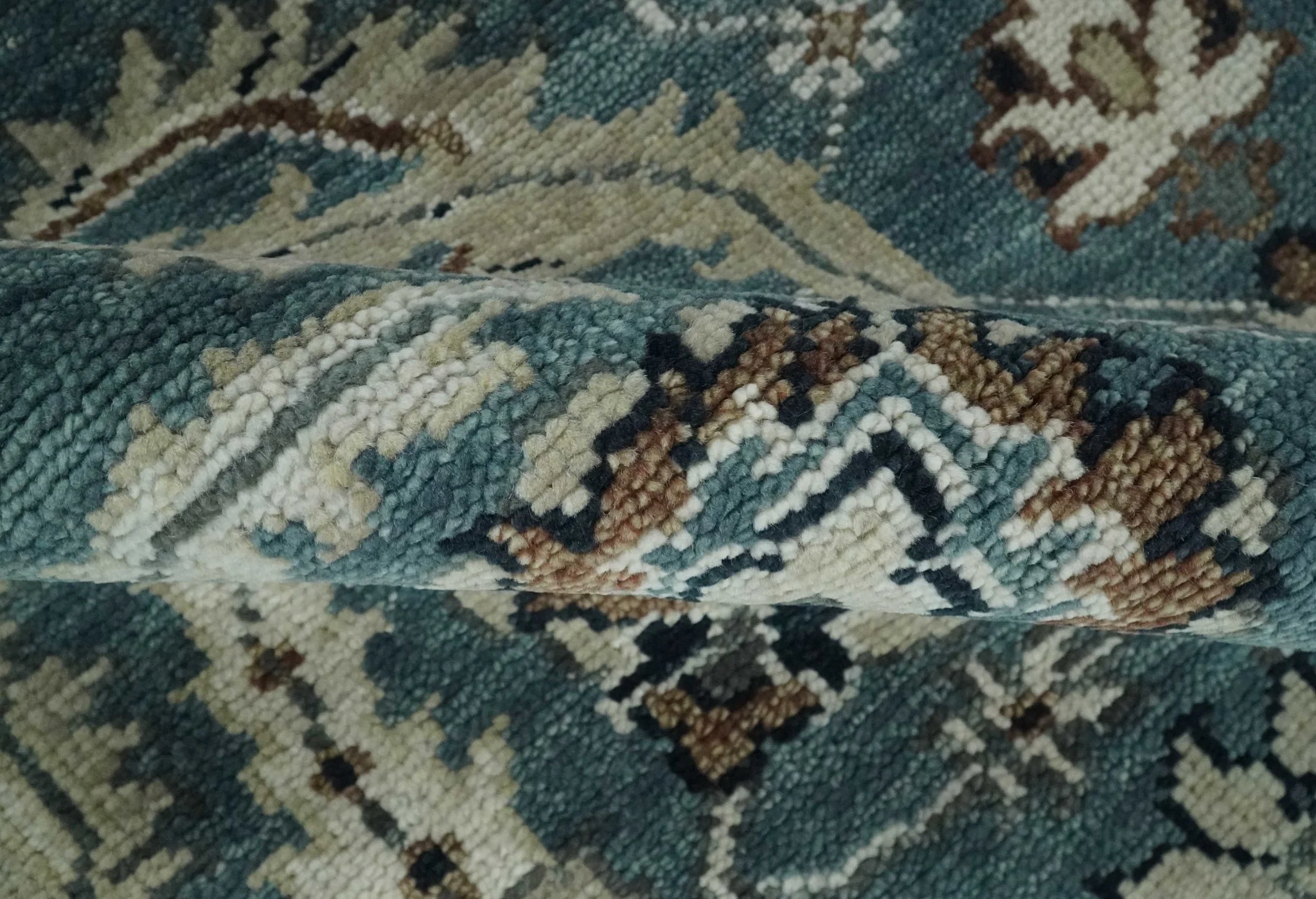 8x10 Hand Knotted Blue and Ivory Traditional Antique Style Wool Area Rug | TRDCP1600810S - Image 6
