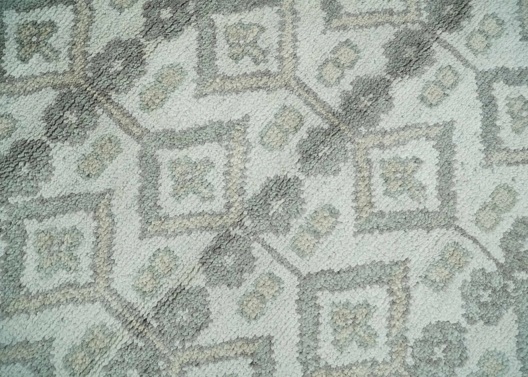 8x10 Hand Knotted Turkish Ivory and Silver Traditional Antique Persian Area Rug | TRDCP1120810S - Image 4