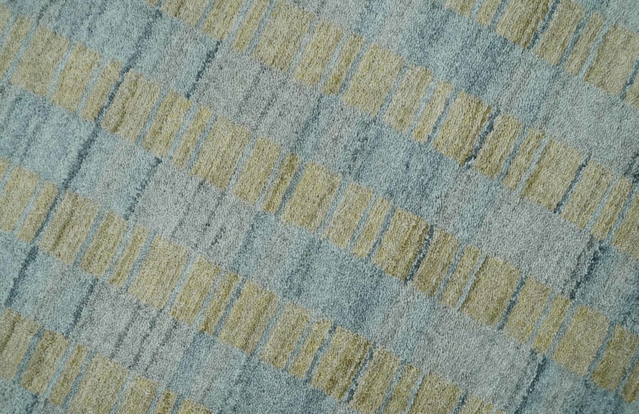 8x10 Hand Made Modern Stripes Camel and Silver Scandinavian Blended Wool Flatwoven Area Rug | KE20 - Image 4