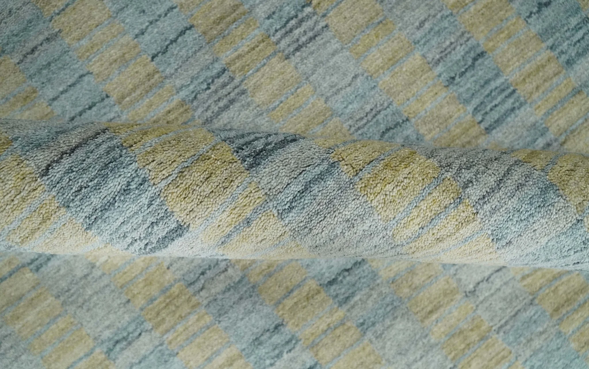 8x10 Hand Made Modern Stripes Camel and Silver Scandinavian Blended Wool Flatwoven Area Rug | KE20 - Image 6