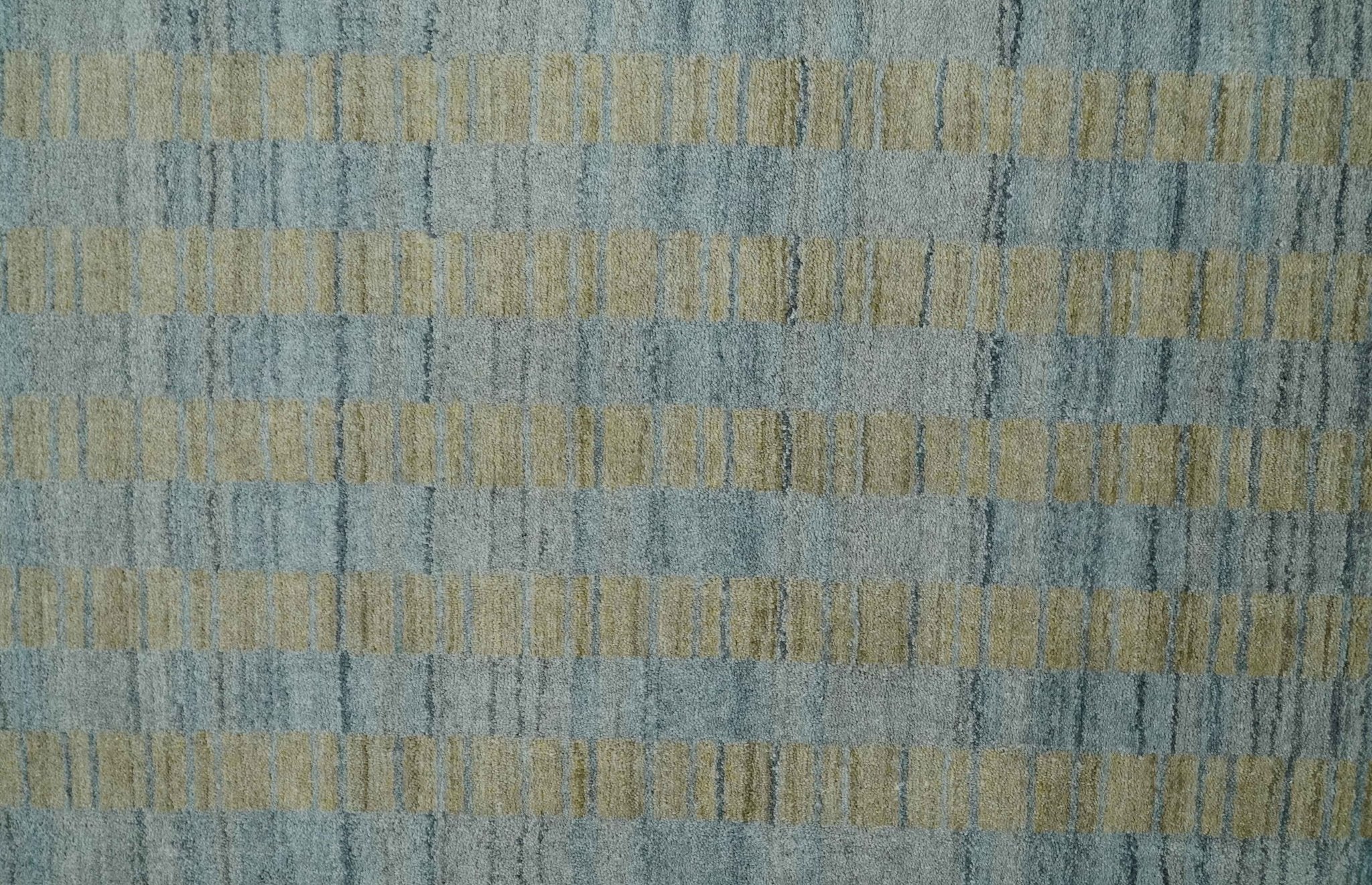 8x10 Hand Made Modern Stripes Camel and Silver Scandinavian Blended Wool Flatwoven Area Rug | KE20 - Image 9