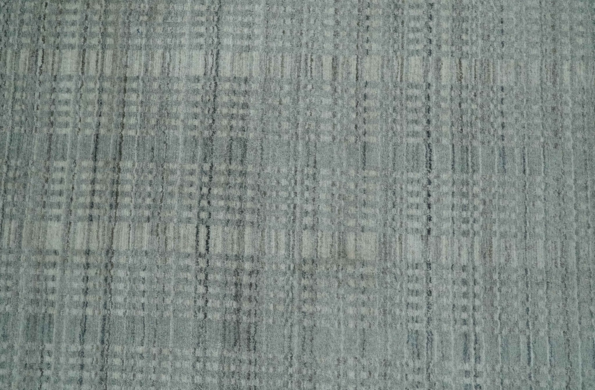 8x10 Hand Made Shaded Scandinavian Beige and Gray Blended Wool Flatwoven Area Rug | KE10 - Image 10